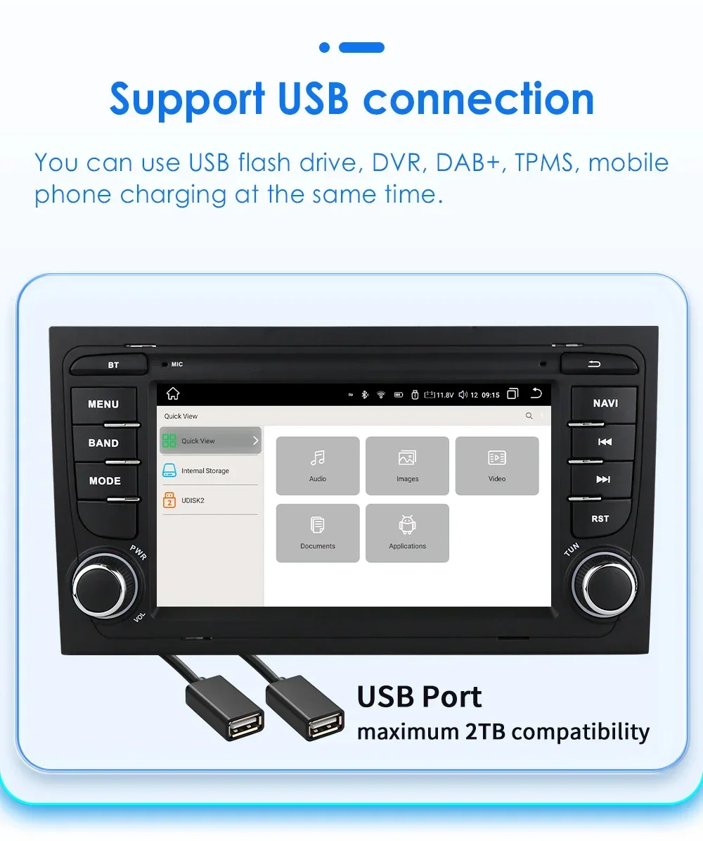 7" Hizpo 2Din Android Auto Car Radio or Audi A4 2002 - 2007 S4 RS4 B6 B7 B8 GPS Navigation 4G BT RDS DSP CarPlay UI7862