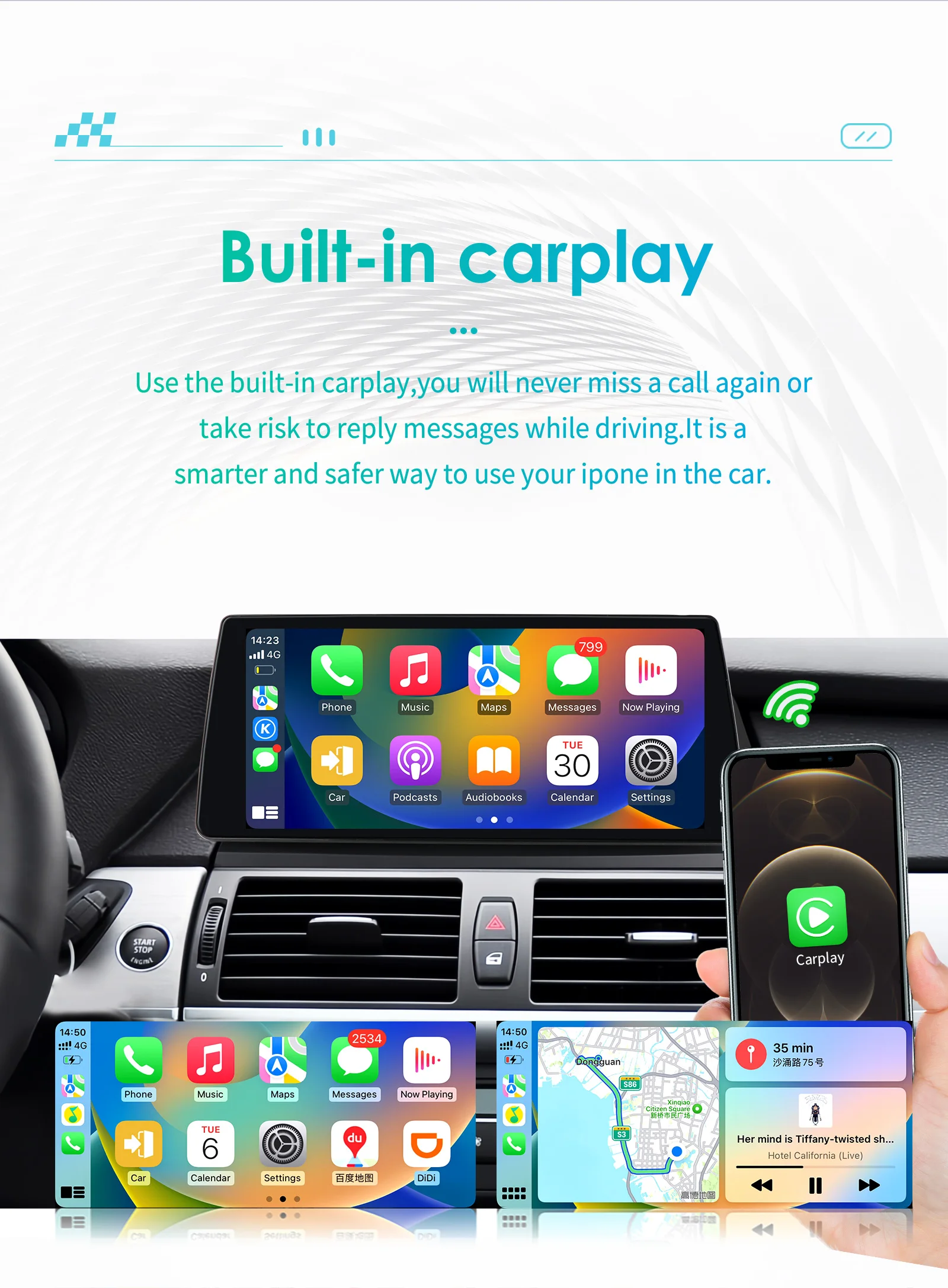 Hizpo Android Autoradio for BMW X5 E70 X6 E71 CCC CIC 2007 - 2013 UI8581 Intelligent Multimedia GPS RDS DSP Android Auto CarPlay