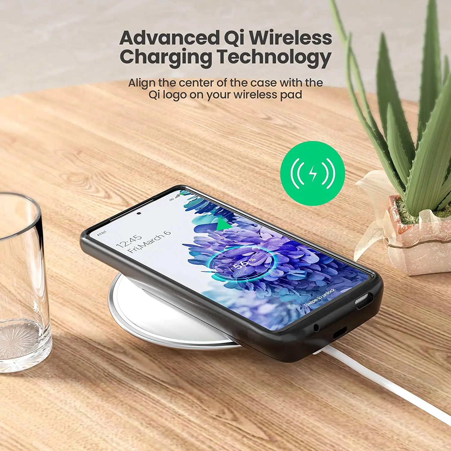 Wireless Charging Battery Case for Samsung Galaxy S20 FE 10000mAh Portable Extended Charger Case Power Bank Battery Pack