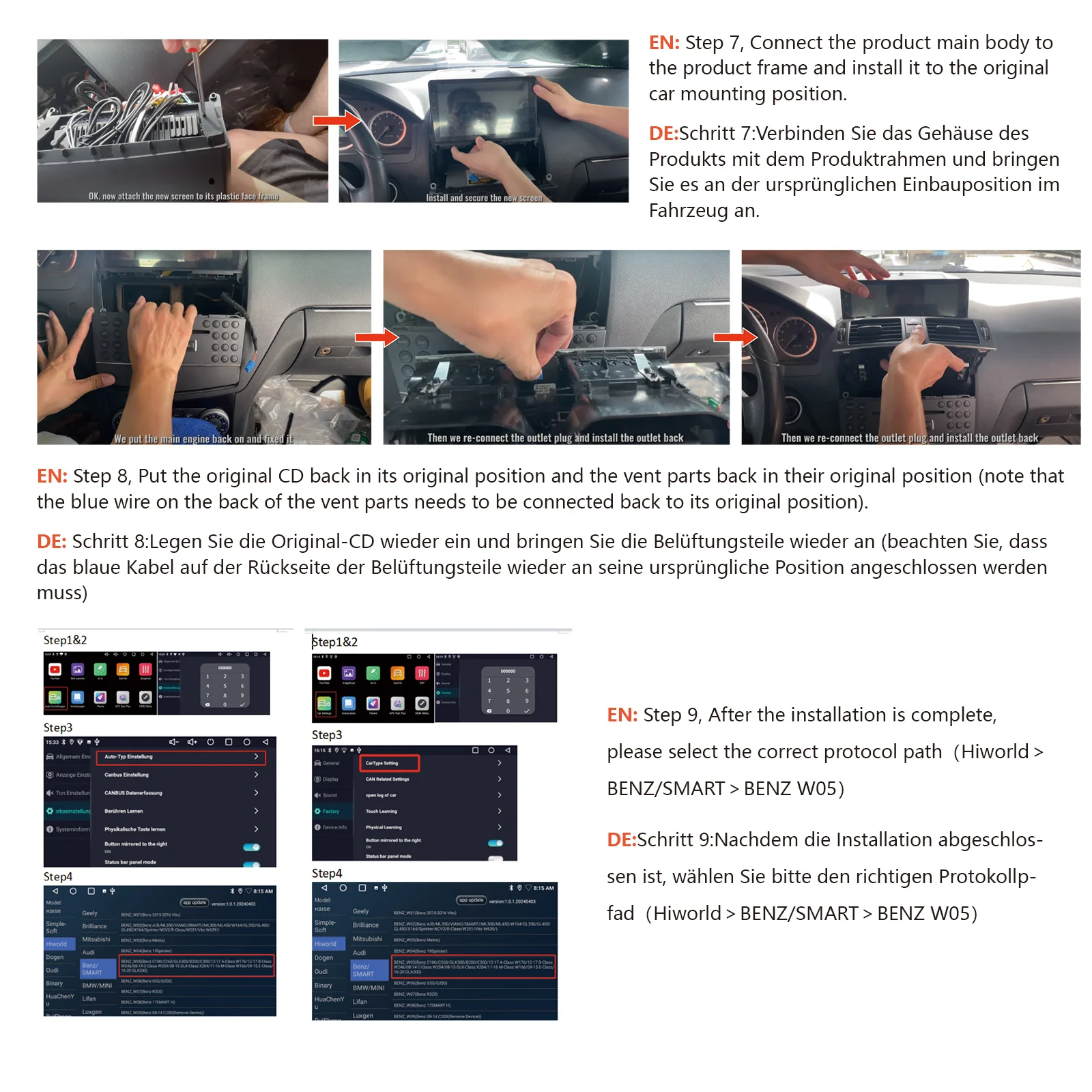 ESSGOO 2 DIN Wireless Carplay 9" Car Radio For Benz C-class W204 2006-11 GPS Navigation Android 13 64G Wifi FM Multimedia Player
