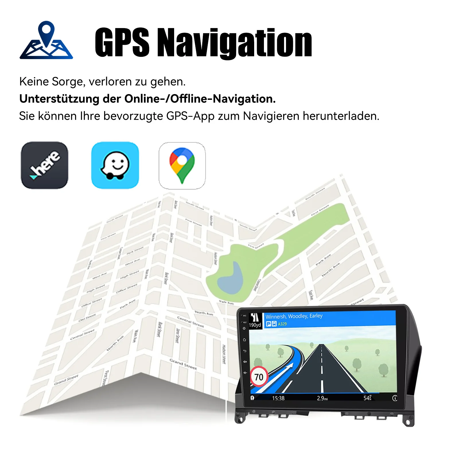 ESSGOO 2 DIN Wireless Carplay 9" Car Radio For Benz C-class W204 2006-11 GPS Navigation Android 13 64G Wifi FM Multimedia Player