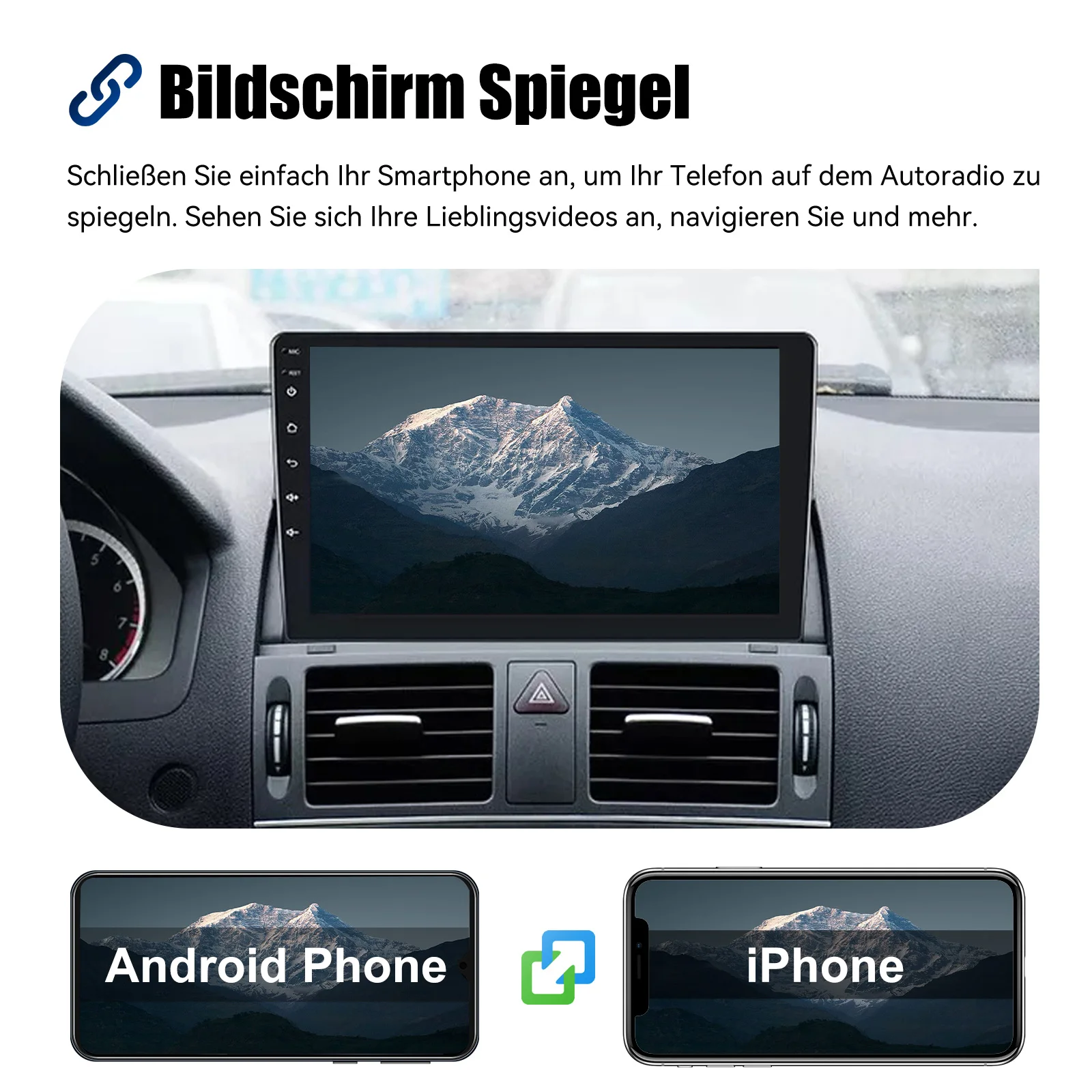 ESSGOO 2 DIN Wireless Carplay 9" Car Radio For Benz C-class W204 2006-11 GPS Navigation Android 13 64G Wifi FM Multimedia Player