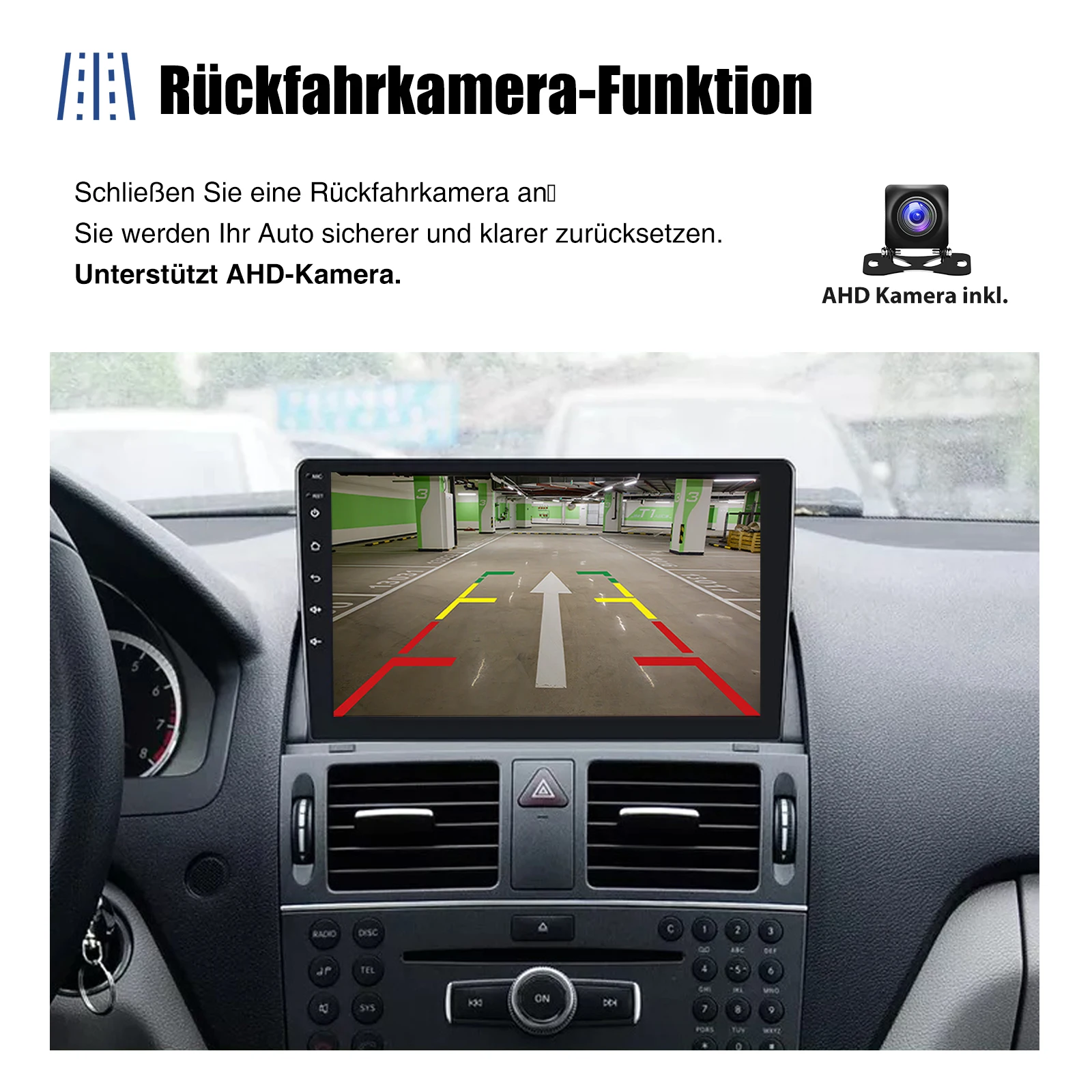 ESSGOO 2 DIN Wireless Carplay 9" Car Radio For Benz C-class W204 2006-11 GPS Navigation Android 13 64G Wifi FM Multimedia Player