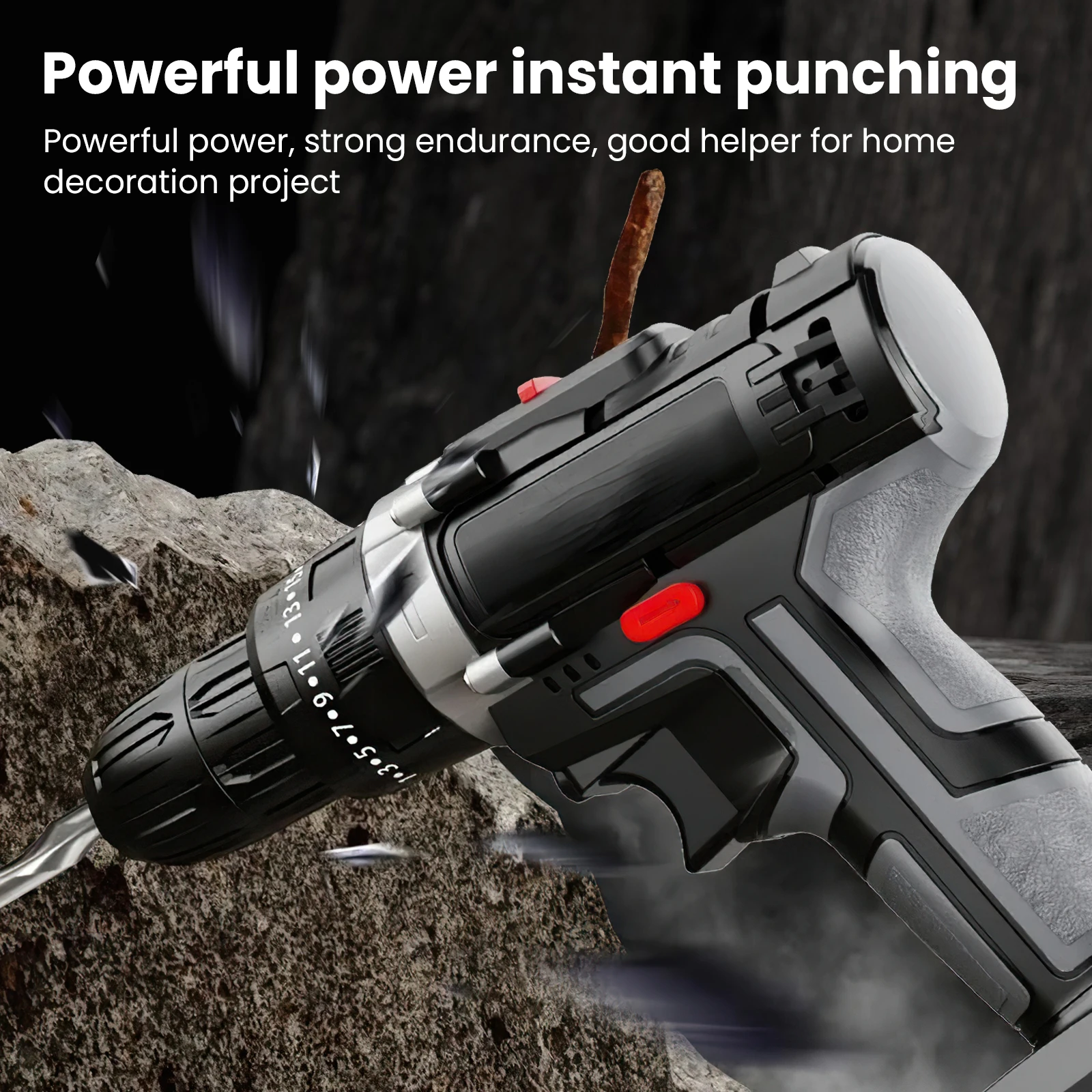 28V Electric Impact Screwdriver Cordless Drill 25+3 Torque Impact Cordless Drill Lithium Ion Battery Power Tool