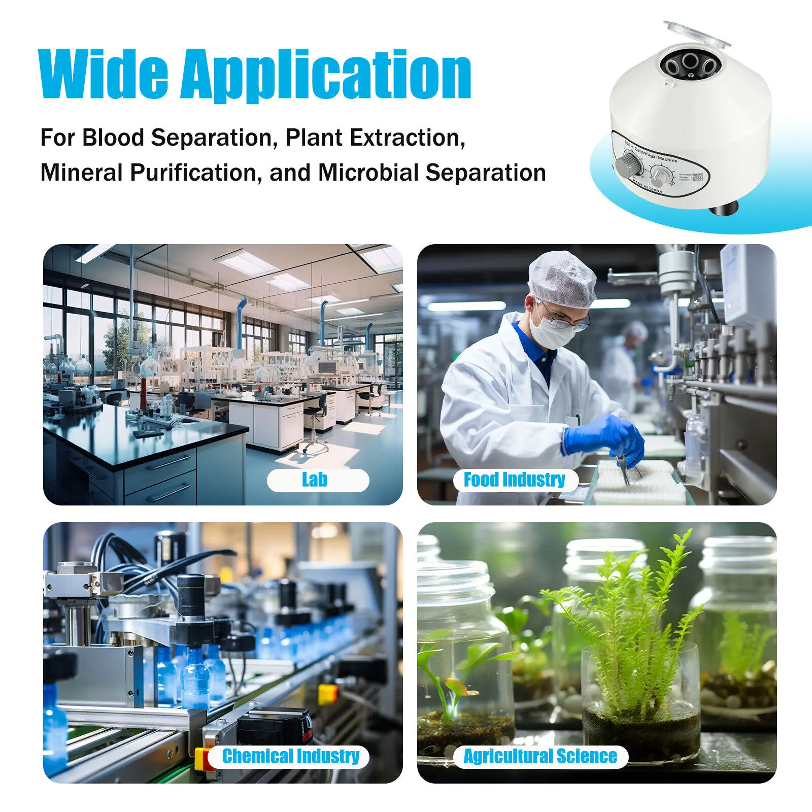 6* 20ml Laboratorio Centrifuga Elettrica Medica Centrifugal Machine 4000u/min 220V Table Centrifuge