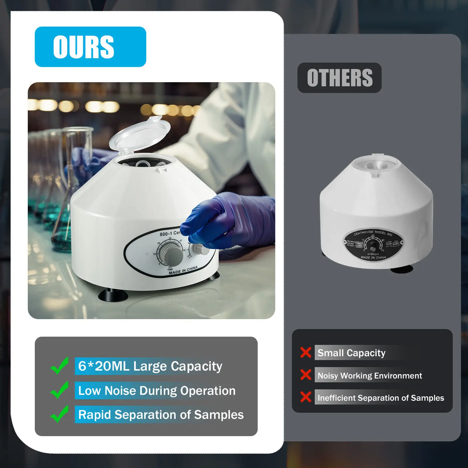 6* 20ml Laboratorio Centrifuga Elettrica Medica Centrifugal Machine 4000u/min 220V Table Centrifuge