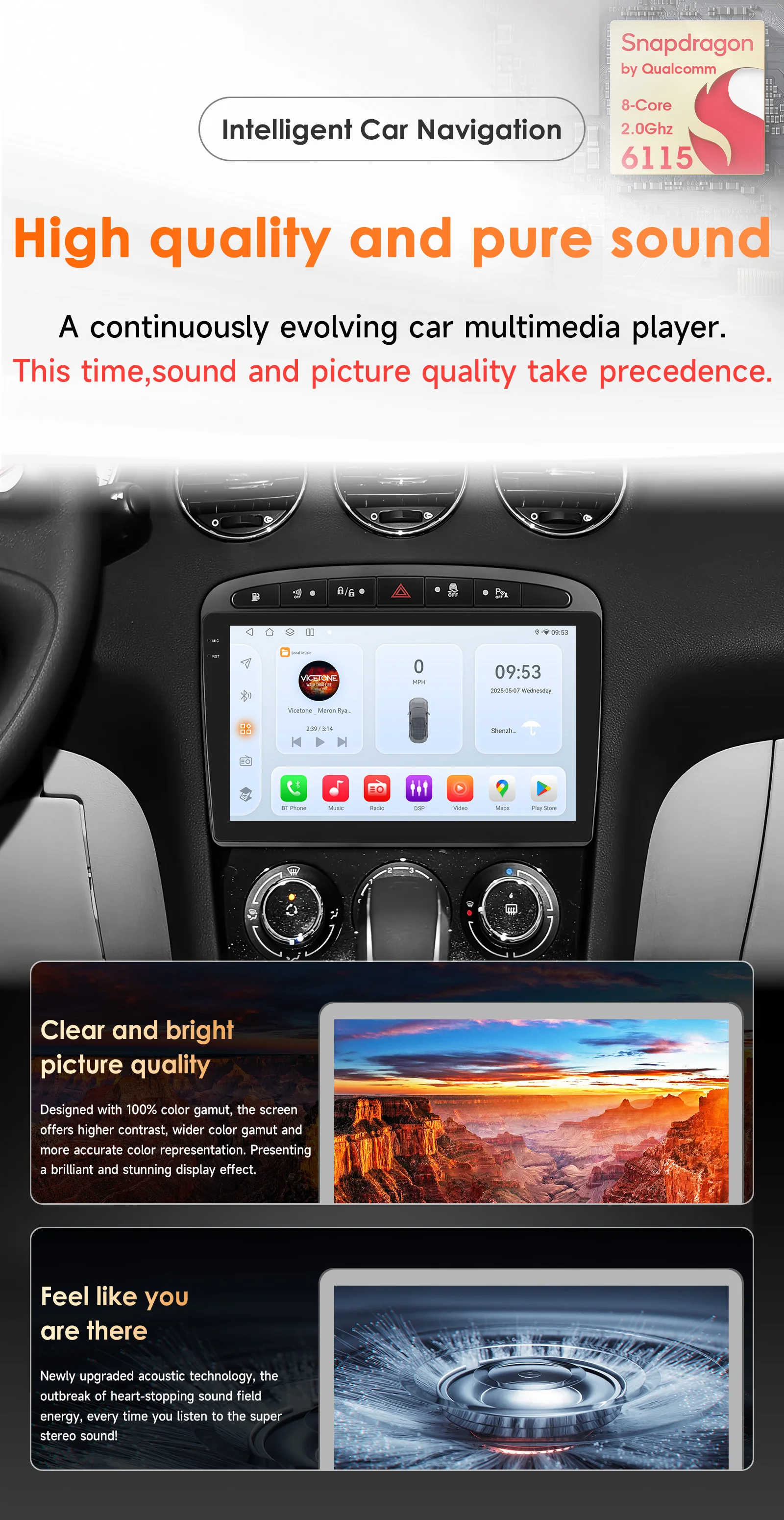 2Din Carplay Android 13 Car Radio For Peugeot 408 Peugeot 308 308SW Car Multimedia Player Intelligent Screen autoradio 4G 6115