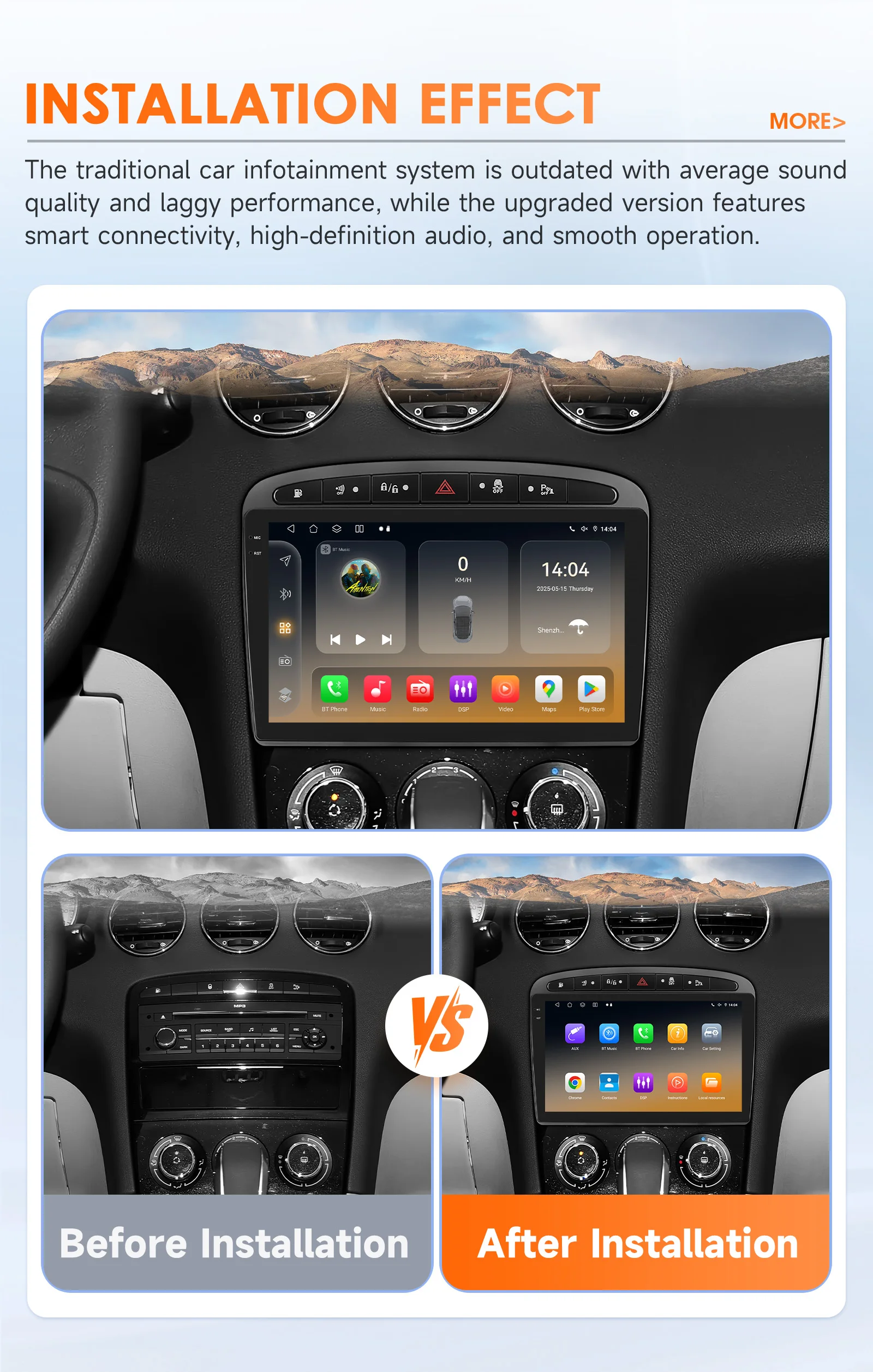 2Din Carplay Android 13 Car Radio For Peugeot 408 Peugeot 308 308SW Car Multimedia Player Intelligent Screen autoradio 4G 6115