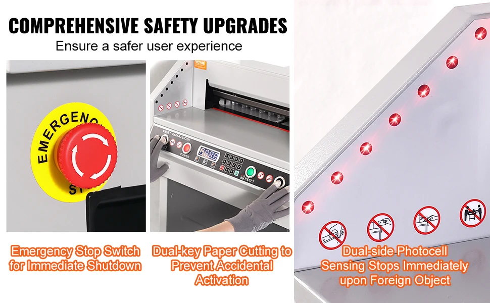 SucceBuy Metal Electric Paper Cutter with Smart LCD Panel and Infrared Light Positioning Ideal for Cutting Label Office Laboratory