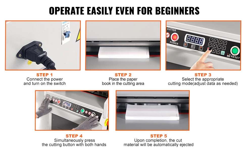 SucceBuy Metal Electric Paper Cutter with Smart LCD Panel and Infrared Light Positioning Ideal for Cutting Label Office Laboratory