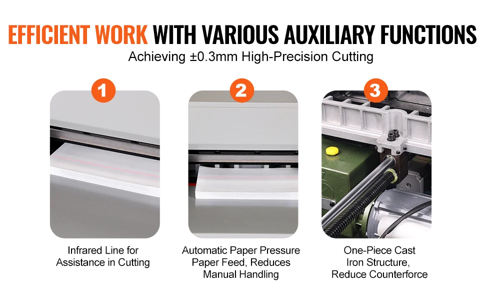 SucceBuy Metal Electric Paper Cutter with Smart LCD Panel and Infrared Light Positioning Ideal for Cutting Label Office Laboratory