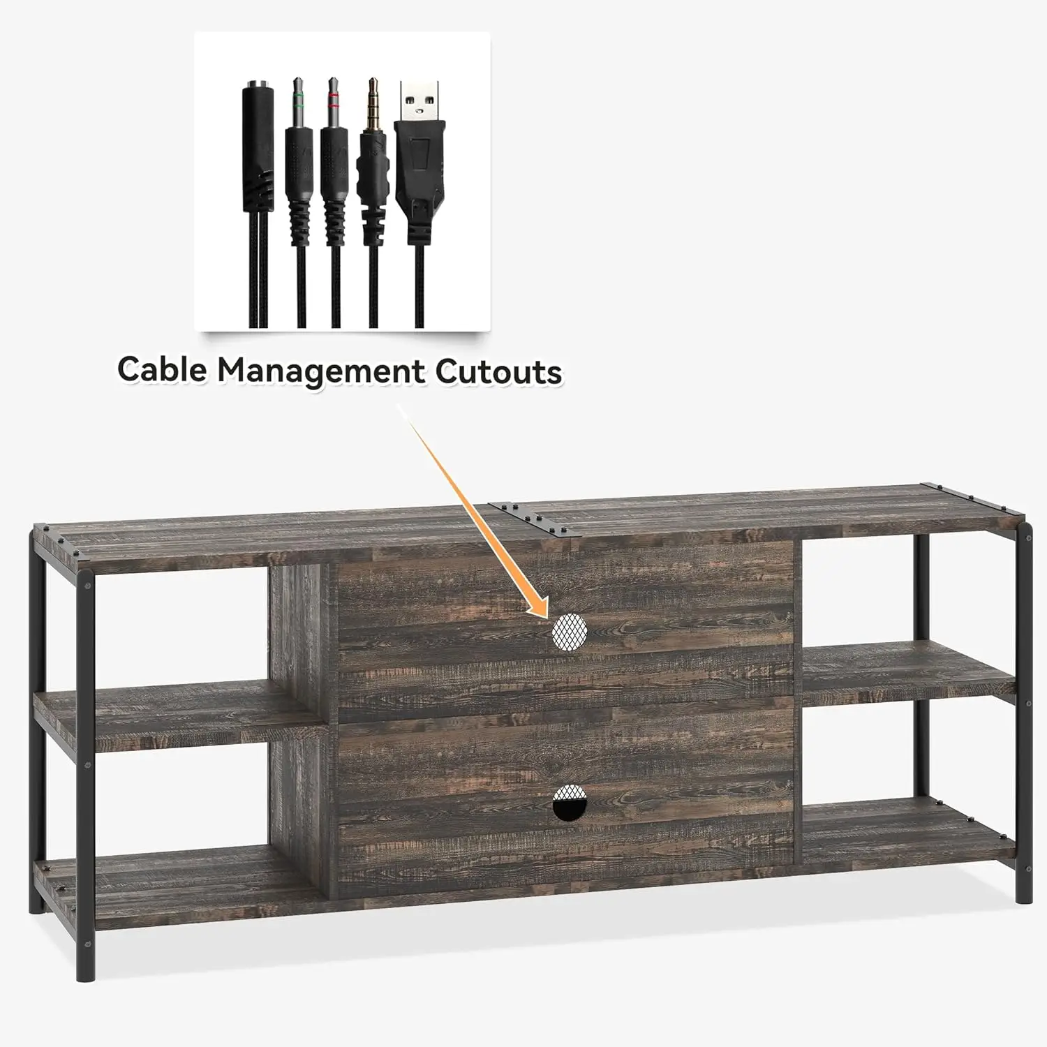 Farmhouse TV Stand for 65/75 Inches TV with Storage Cabinet and Mesh Doors TV Media Console Cabinet Living Room Table Furniture