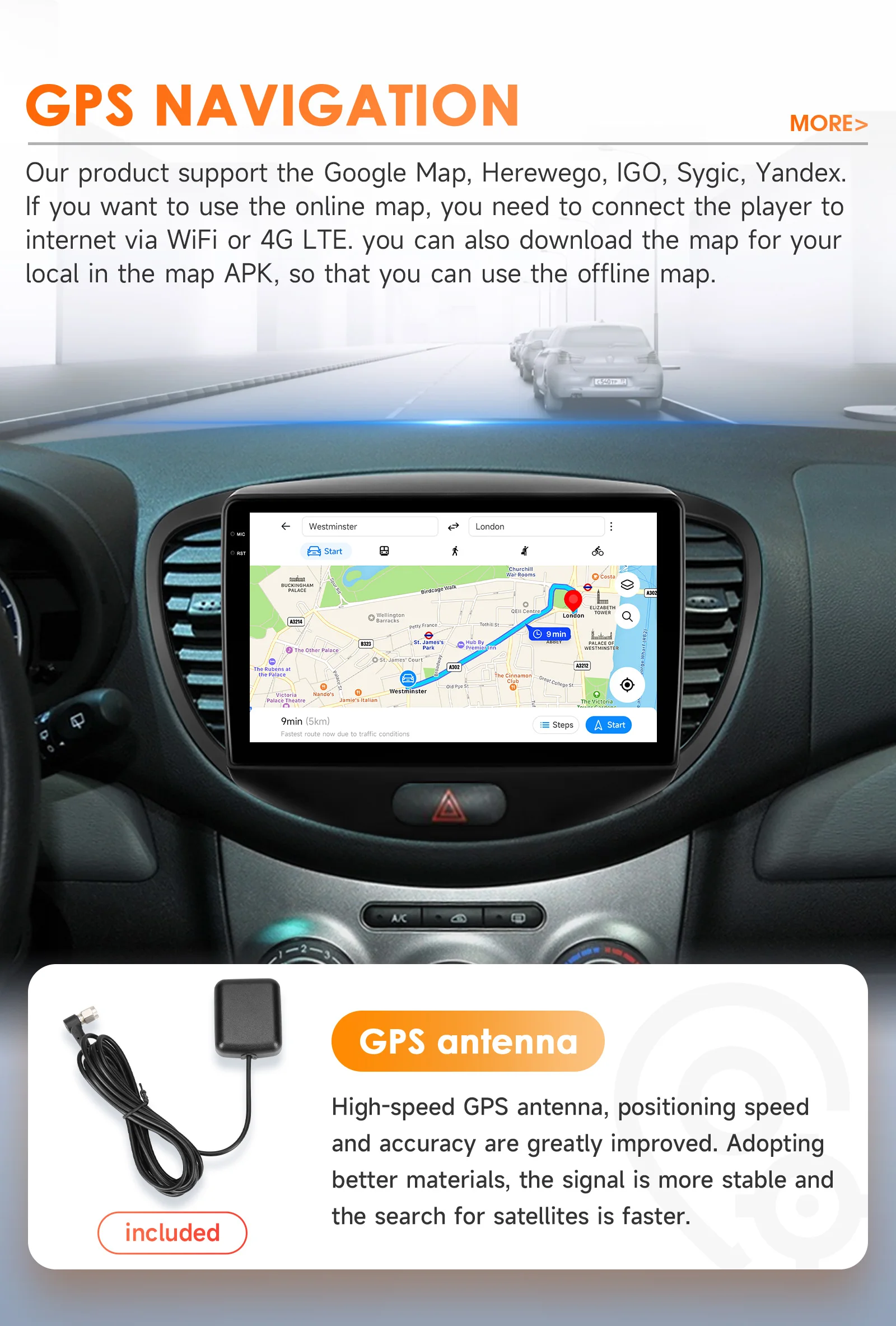 Hizpo 9" 4G Car Radio For Hyundai Grand i10 2007 - 2013 Multimedia GPS 2din Stereo Touch Sreen Wireless CarPlay Android Auto
