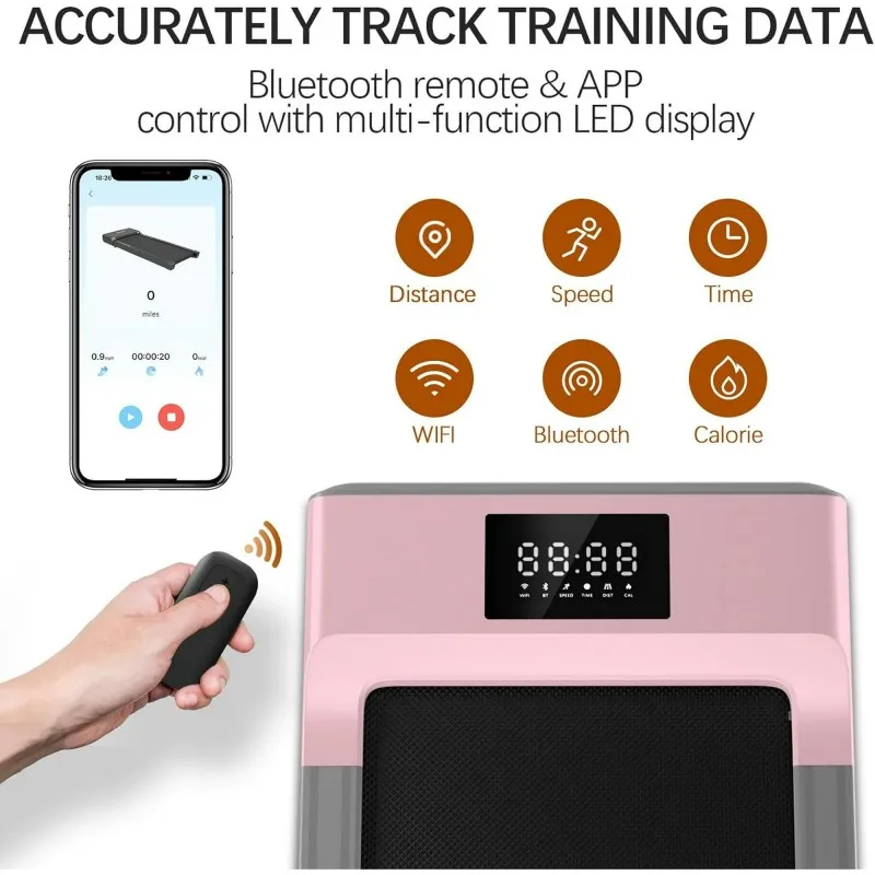 3 In 1 2.5 HP Walking Pad Treadmills 300lb, Under Desk Treadmill Pad for Home/Office/Exercise