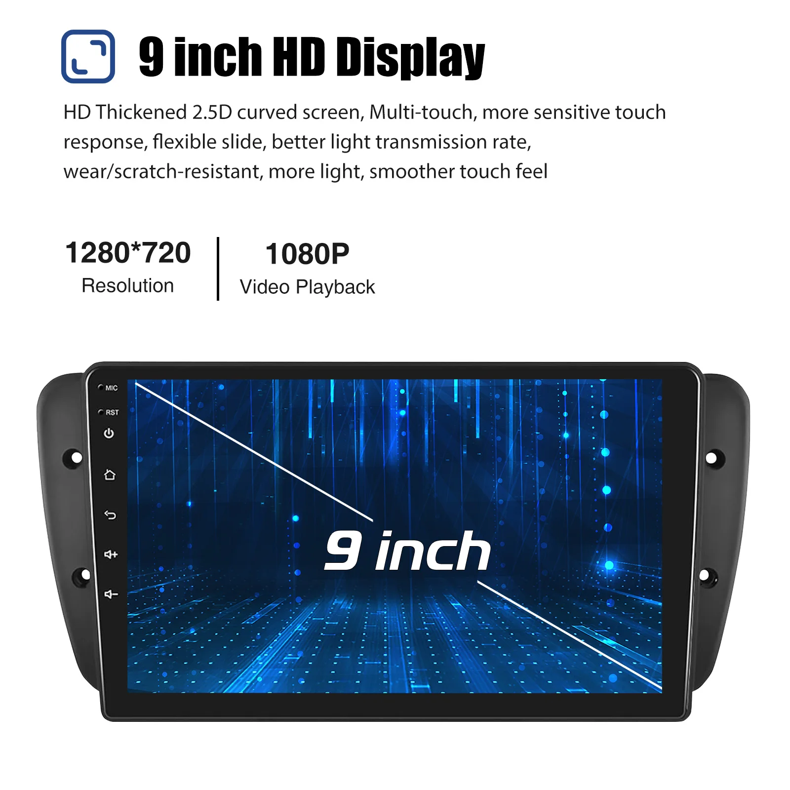 ESSGOO 9inch 32G/64G Android 14 For Seat Ibiza 6J 2009-13 Autoradio GPS Navigtaion BT FM RDS Wifi Wireless Carplay Android Auto