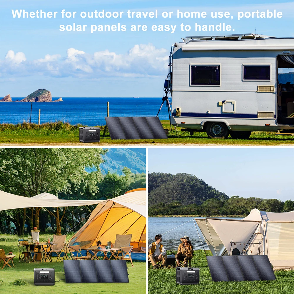 SOLARPLAY 200W 18V Solar Panel Kit Foldable Solar Panel Outdoor Rechargeable Solar Charger For Portable Camping Power Station