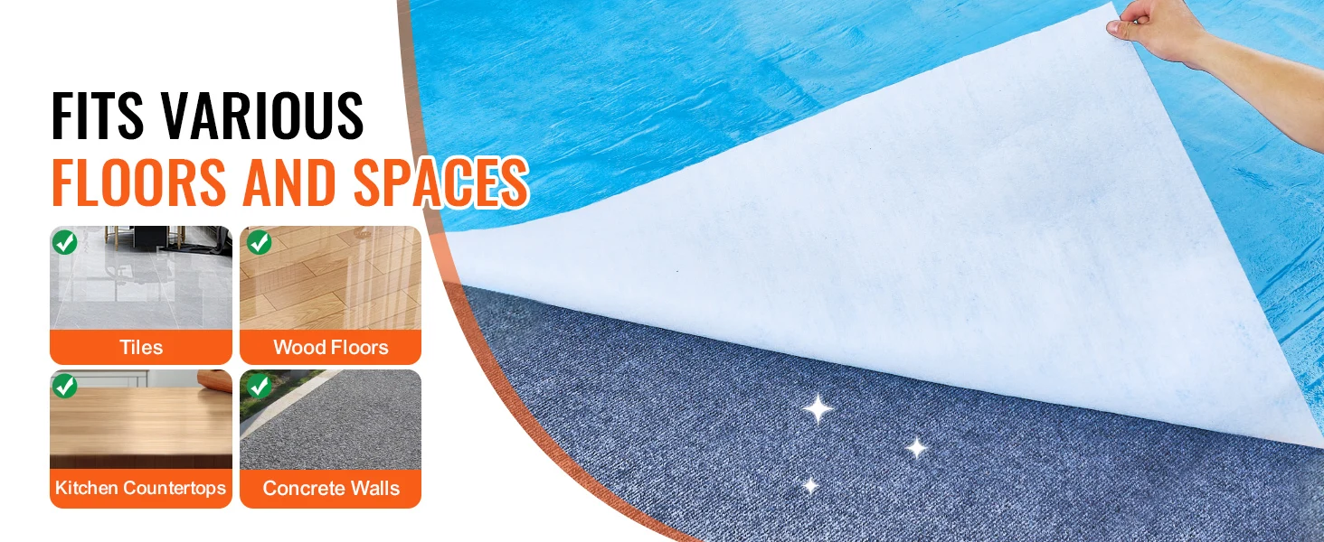 SucceBuy Carpet Protection Film, 39" x 100' Floor and Surface Shield, Easy to Cut Simple Installation, Fiber Fabric Car Mat