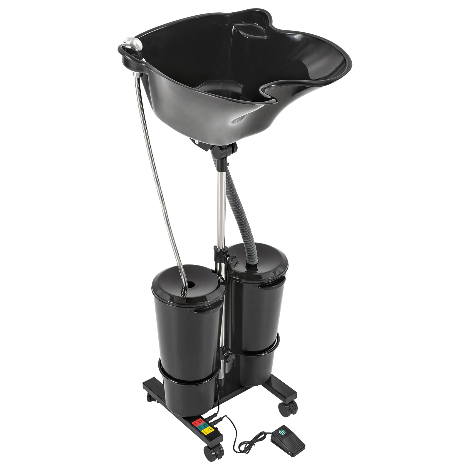 Adjustable Salon Hair Shampoo Basin with 2 Buckets Portable Removable Shampoo Tank Hairdressing Tools