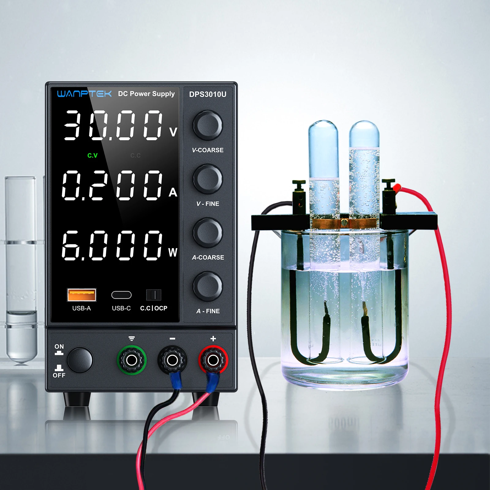 Wanptek Laboratory Power Supply 30V 5A 30V 10A 60V 5A 120V 3A with OCP Four Knobs Coarse Fine Adjustment DC Power Supply
