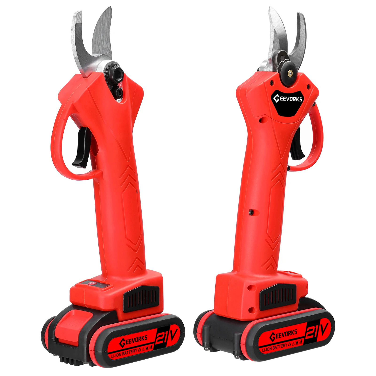 21V 6inch Portable Electric Chainsaw and 25mm Cordless Pruning Shear Set Wood Splitting Cutting Machine Kit Woodworking Tool