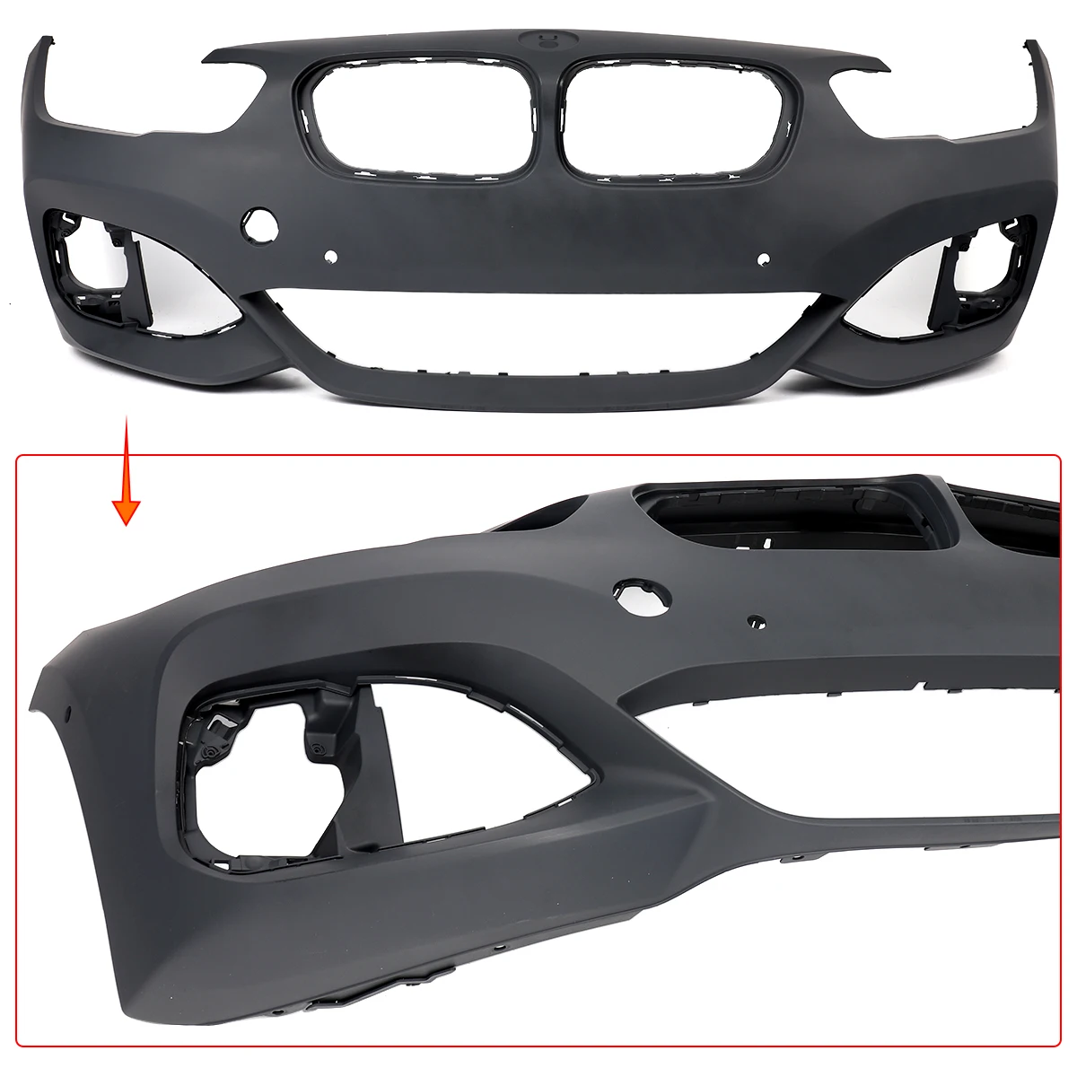 Bodykit Set for BMW 1 Series F20 2015-2019 LCI Coneversion MT Style Front Splitter Rear Bumper Diffuser Lip Fog Light Grille