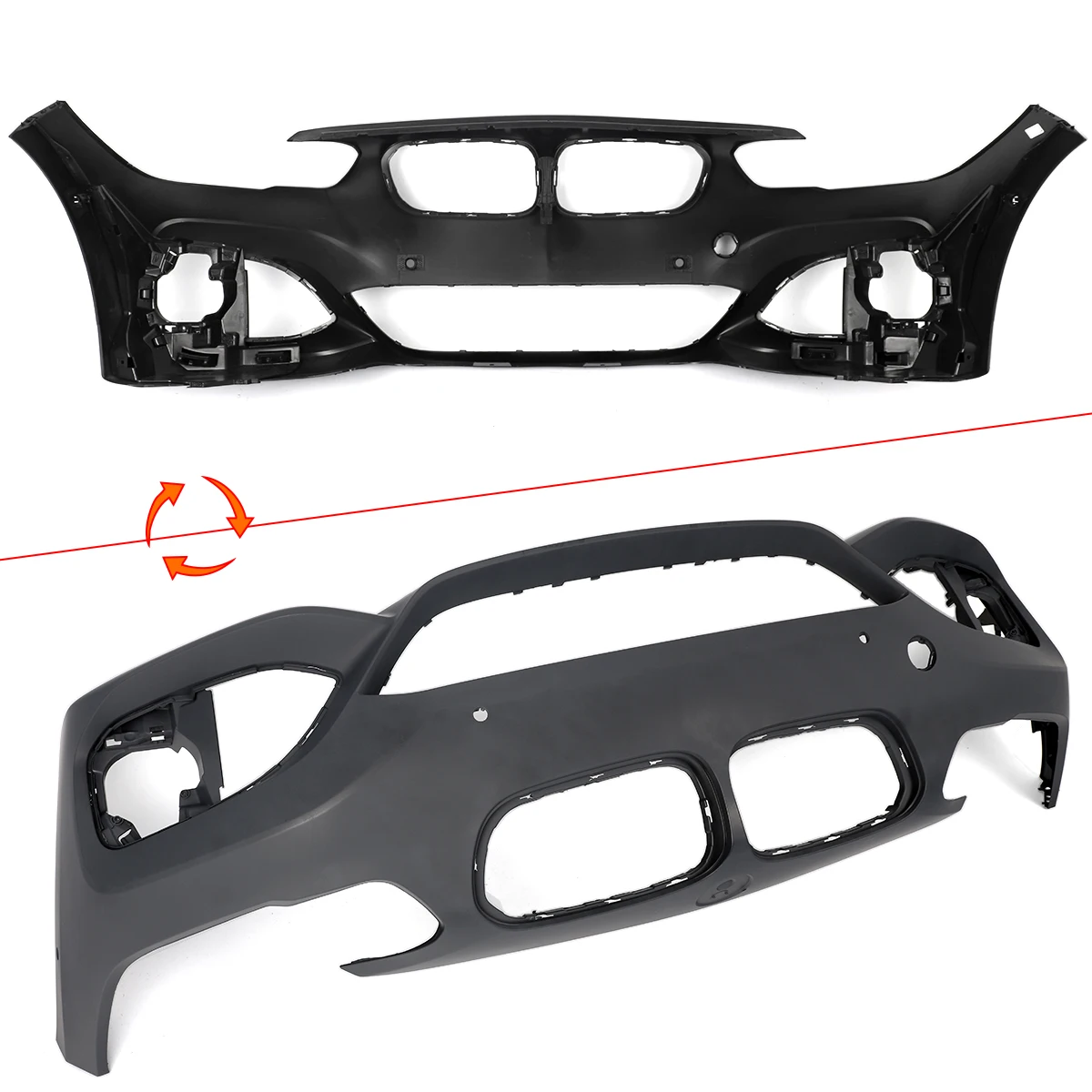 Bodykit Set for BMW 1 Series F20 2015-2019 LCI Coneversion MT Style Front Splitter Rear Bumper Diffuser Lip Fog Light Grille
