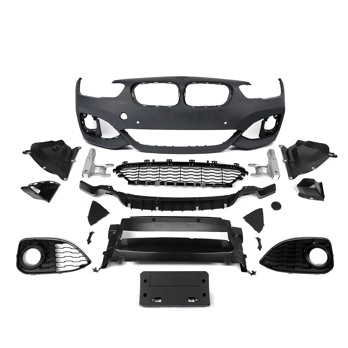 Bodykit Set for BMW 1 Series F20 2015-2019 LCI Coneversion MT Style Front Splitter Rear Bumper Diffuser Lip Fog Light Grille