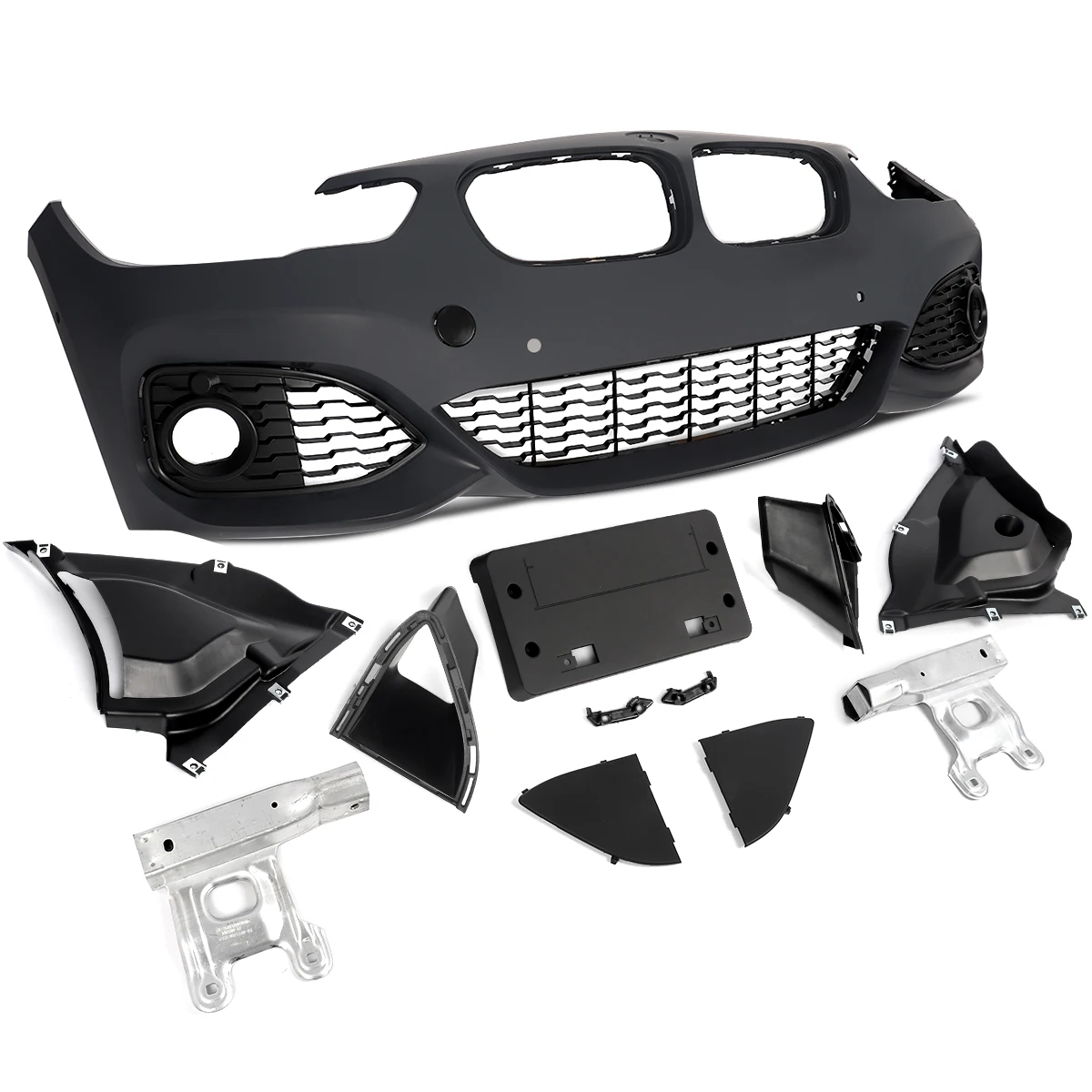 Bodykit Set for BMW 1 Series F20 2015-2019 LCI Coneversion MT Style Front Splitter Rear Bumper Diffuser Lip Fog Light Grille
