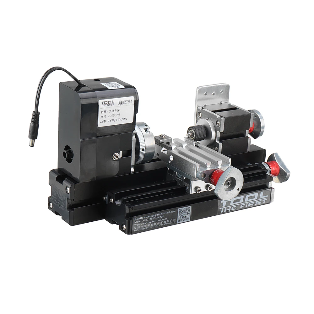 Z20002M Mini Wood Lathe EU Plug 12V DC 2A 24W Multi-purpose 2000rpm Metal Rotating Lathe Machine Woodworking Tool