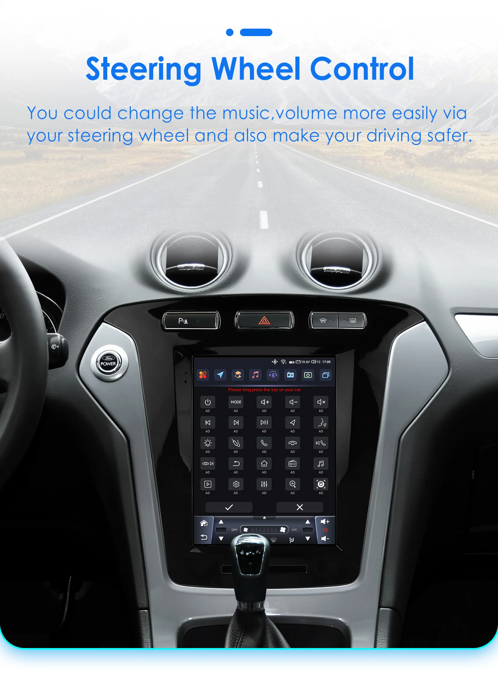 9.7inch 2 DIN Android 13 Car Radio for Ford Mondeo Mk4 Galaxy A/C 2011-2013 Multimedia Stereo Vertical Screen Carplay 360 Camera
