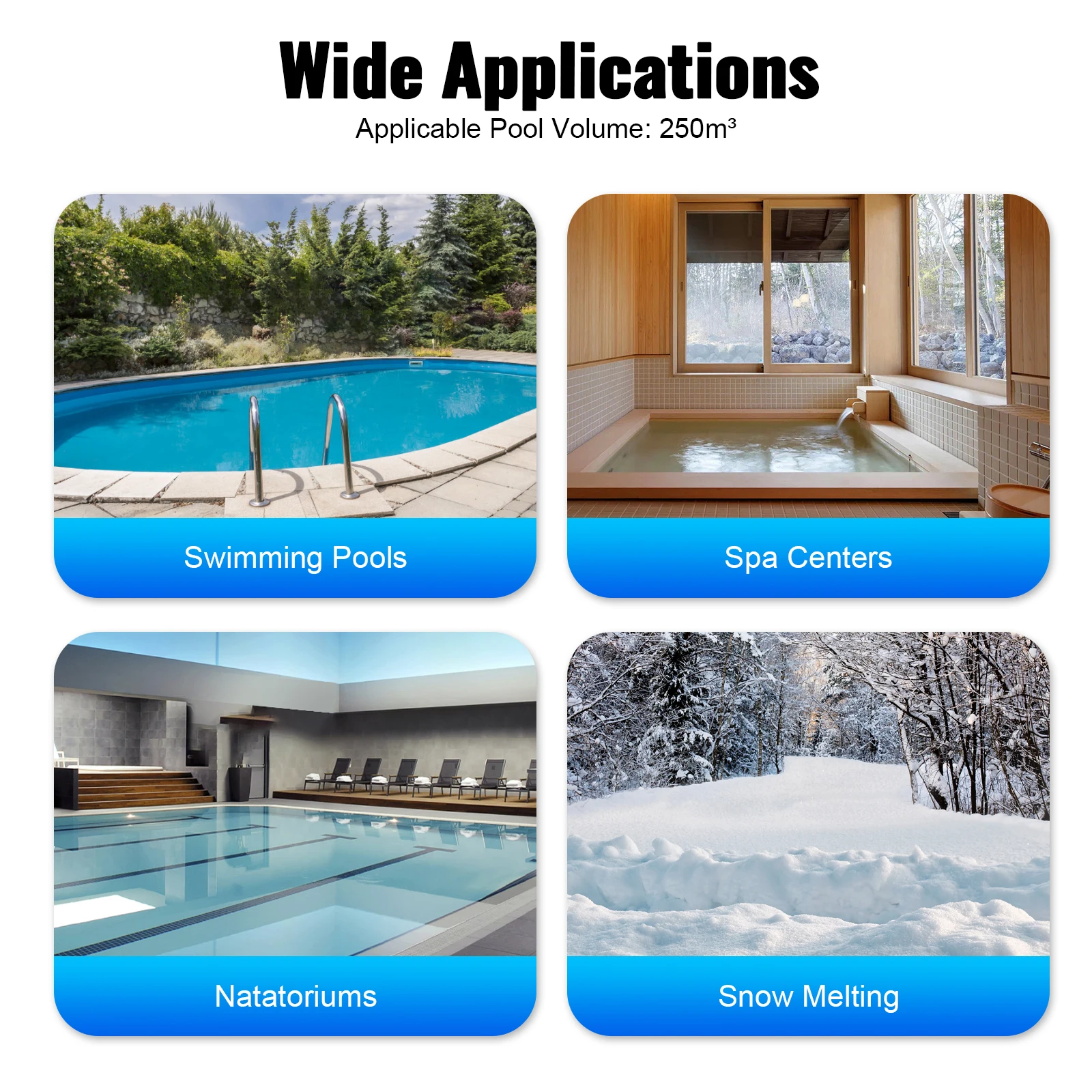60kW 304 Stainless Steel Swimming Pool Heat Exchanger 200kBtu/h Thermostat Circulating Pool Heating