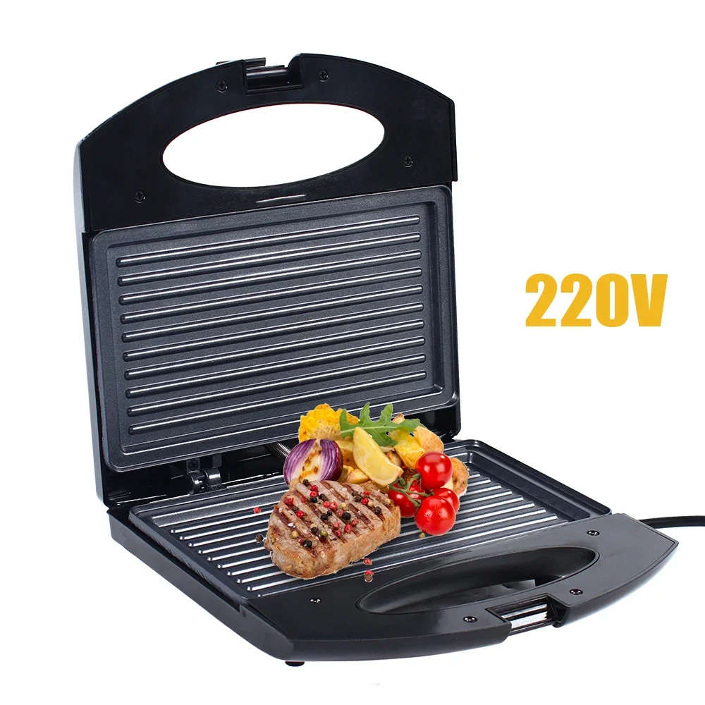 850W Electric Sandwich Maker Grill Panini Non Stick Pan Waffle Toaster Cake Breakfast Machine Barbecue Steak Frying Oven