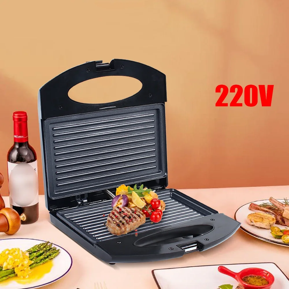 850W Electric Sandwich Maker Grill Panini Non Stick Pan Waffle Toaster Cake Breakfast Machine Barbecue Steak Frying Oven