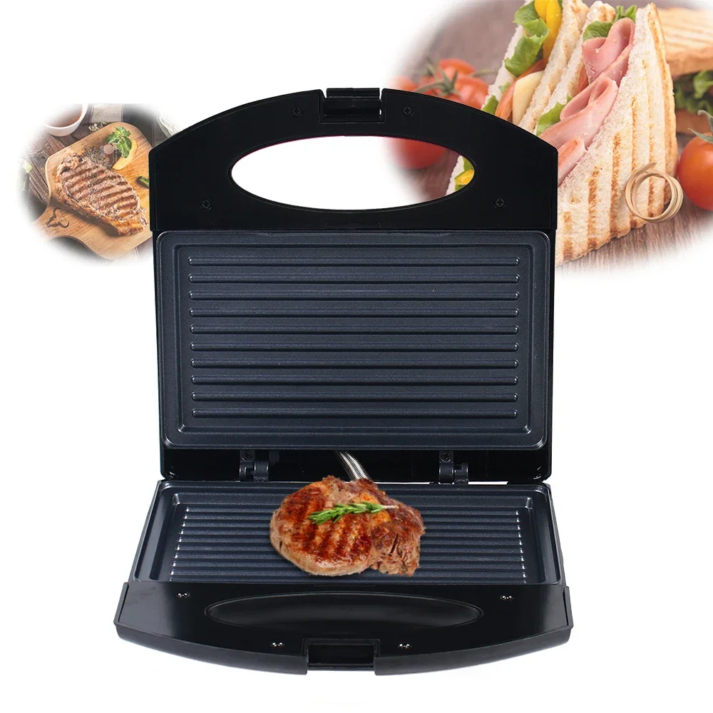 850W Electric Sandwich Maker Grill Panini Non Stick Pan Waffle Toaster Cake Breakfast Machine Barbecue Steak Frying Oven