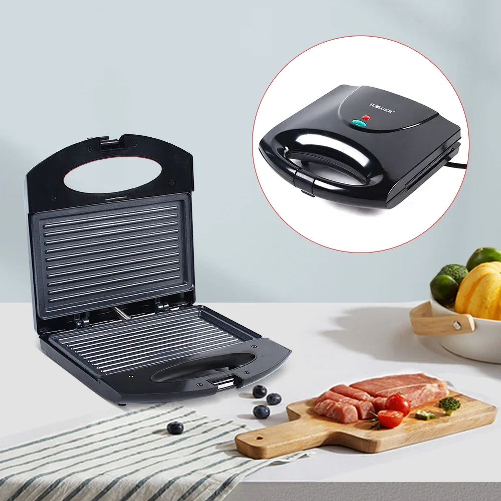 850W Electric Sandwich Maker Grill Panini Non Stick Pan Waffle Toaster Cake Breakfast Machine Barbecue Steak Frying Oven