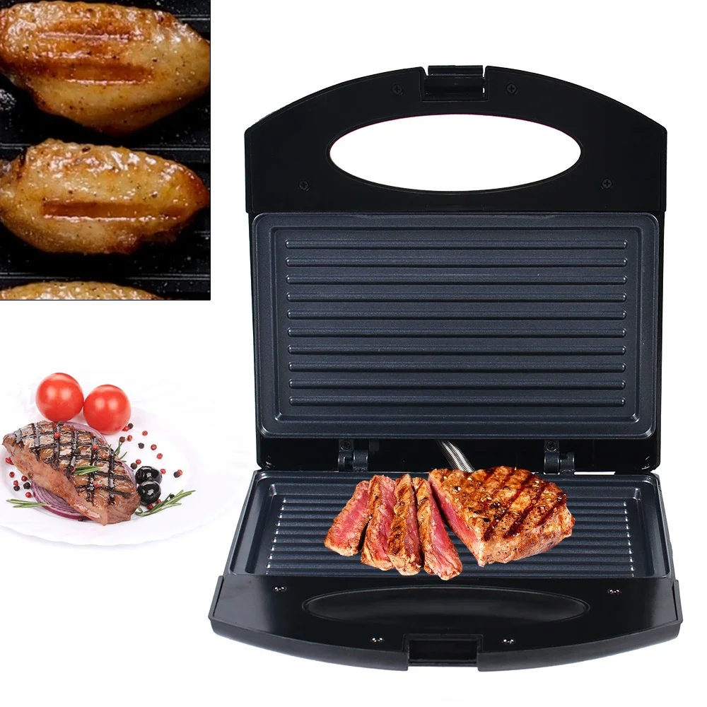 850W Electric Sandwich Maker Grill Panini Non Stick Pan Waffle Toaster Cake Breakfast Machine Barbecue Steak Frying Oven
