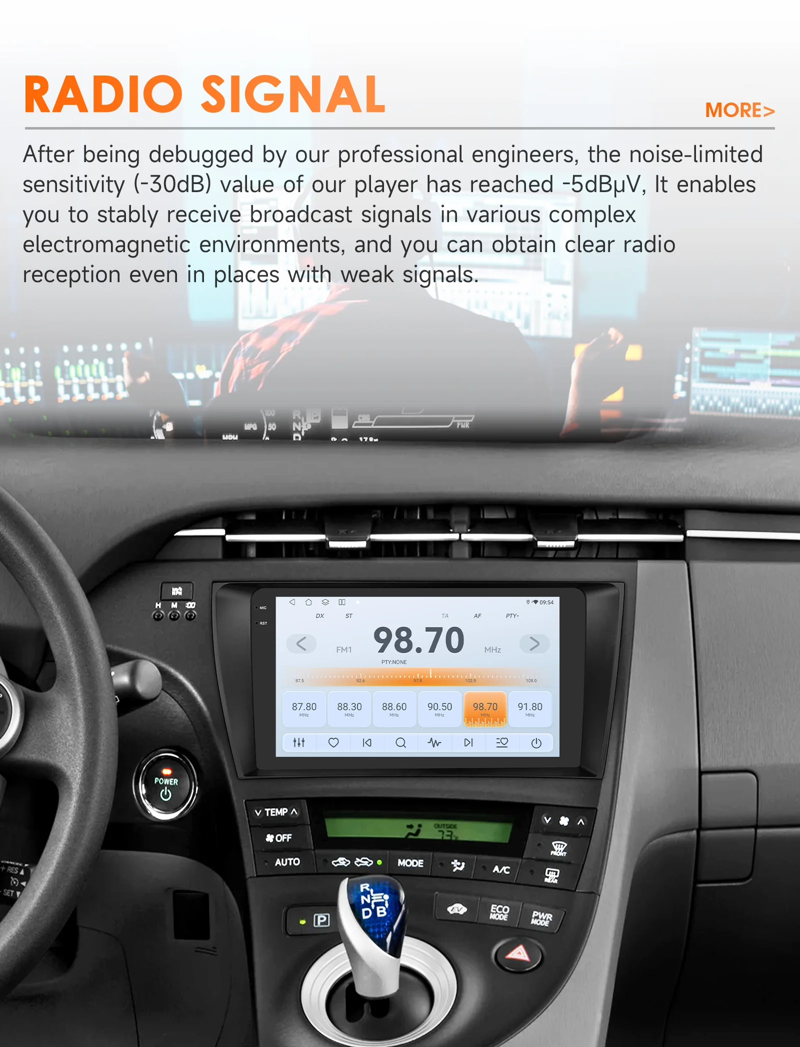 Hizpo 8 Core Android 14 Car Radio For Toyota Prius 3 2009 - 2015 Multimedia Video Player Navigation Stereo GPS Carplay 4G WIFI