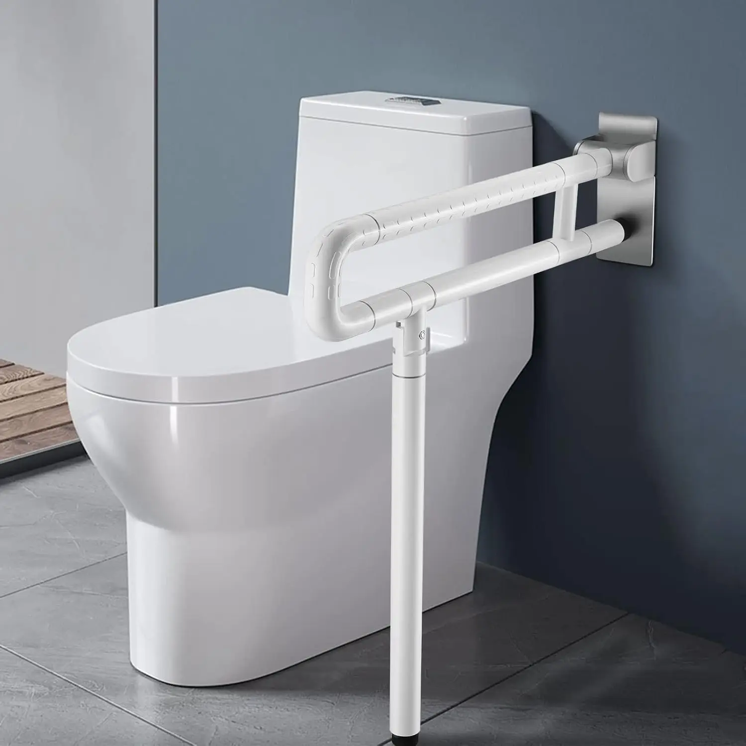 Toilet support pole white 60cm bathroom support pole stainless steel bathroom support pole foldable shower pole safety
