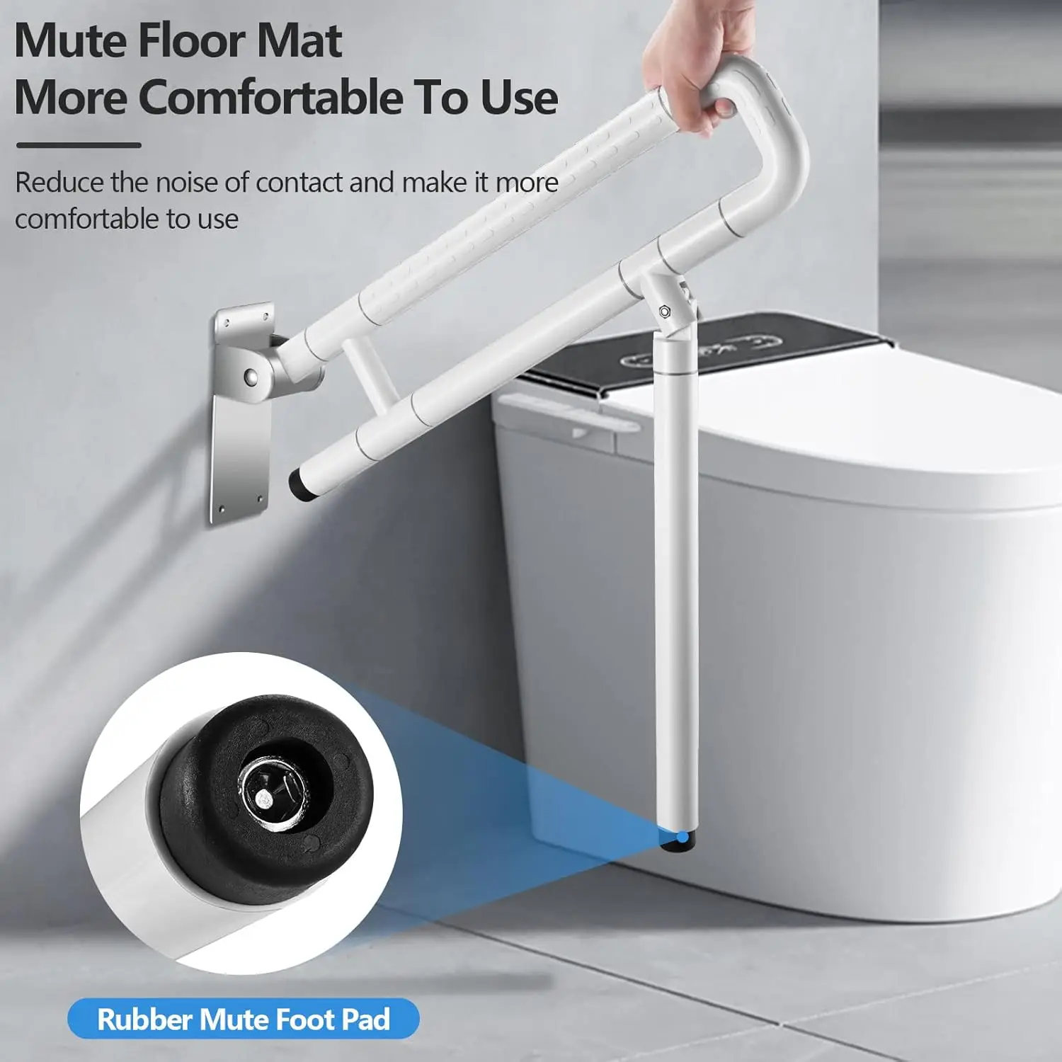 Toilet support pole white 60cm bathroom support pole stainless steel bathroom support pole foldable shower pole safety