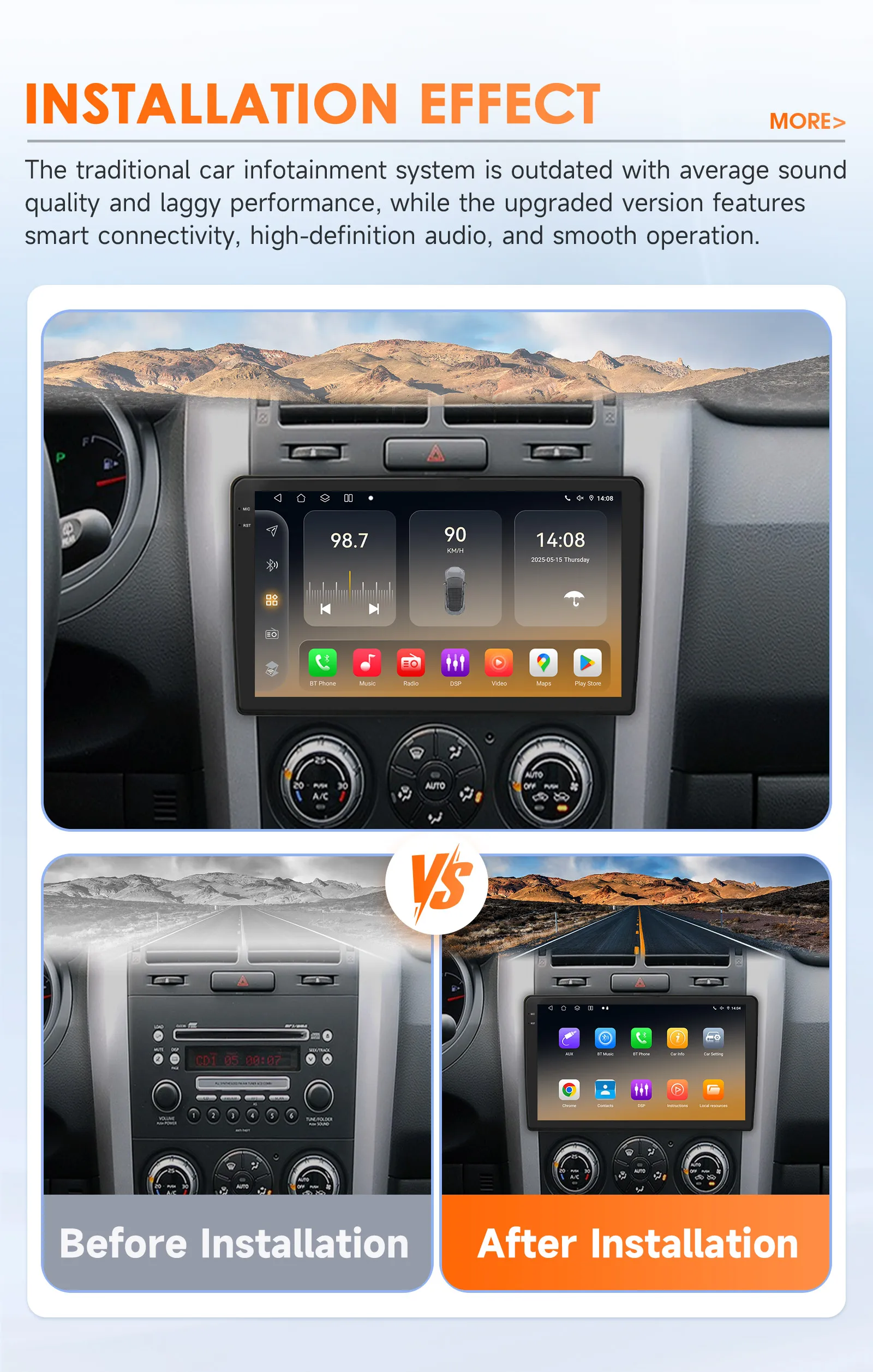 Hizpo 2 Din Android 14 Car Radio For Suzuki Grand Vitara 3 2005 -2015 Multimedia Video Player GPS 4G Carplay Auto Stereo 7862 BT