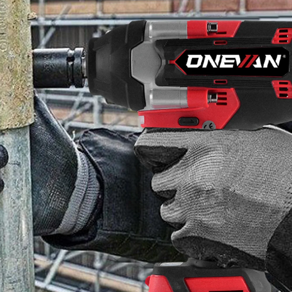 ONEVAN 1/2 Inch 1800N.M Brushless Electric Impact Wrench Cordless Screwdriver Gun Car Repair Power Tool For Makita Battery Pin
