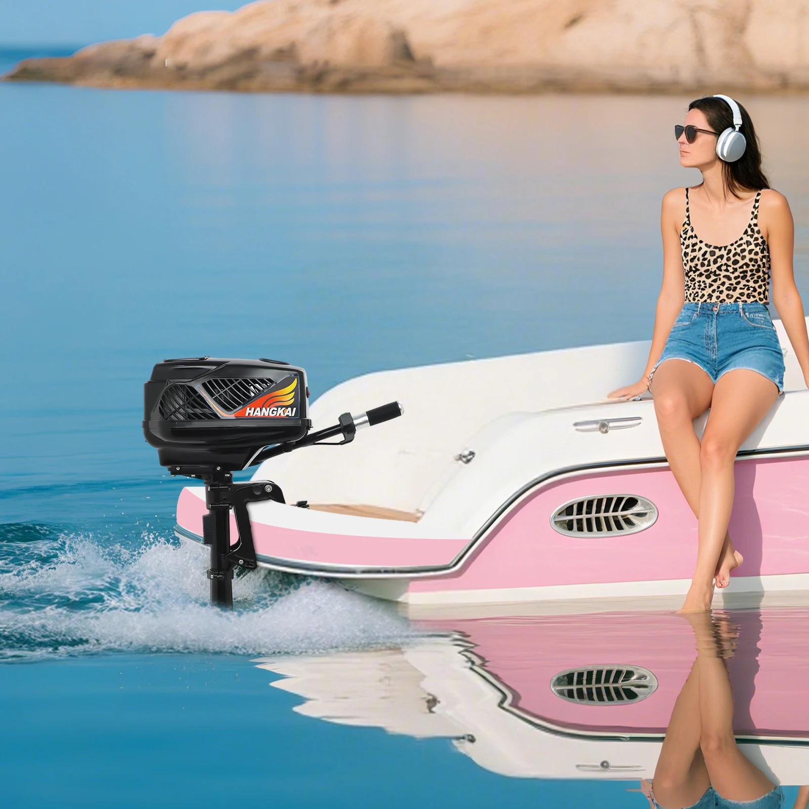 HANGKAI Electric Outboard Motor 48V 1200W Boat Accessories Marine Long /Short Shaft