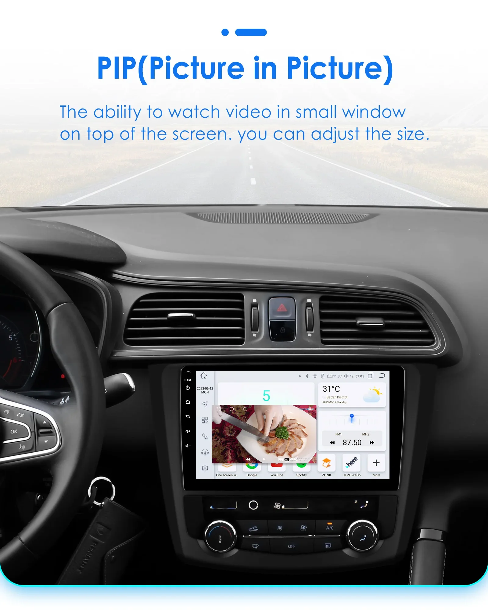 9" Hizpo 2Din Android14 Car Radio for Renault Kadjar 2015 - 2019 DSP RDS GPS Navigation Auto 4G BT CarPlay UIS7862 Multimedia