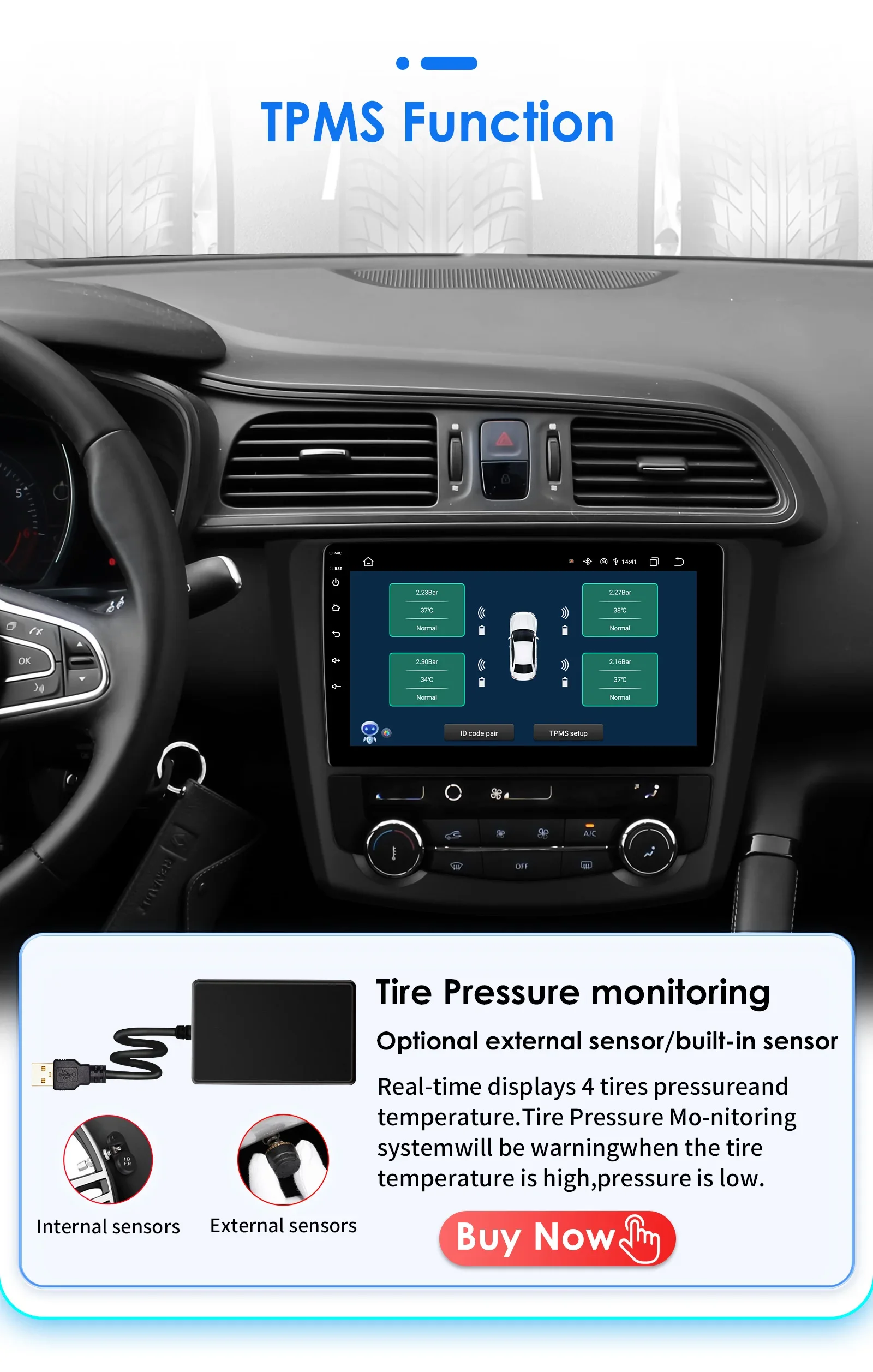 9" Hizpo 2Din Android14 Car Radio for Renault Kadjar 2015 - 2019 DSP RDS GPS Navigation Auto 4G BT CarPlay UIS7862 Multimedia