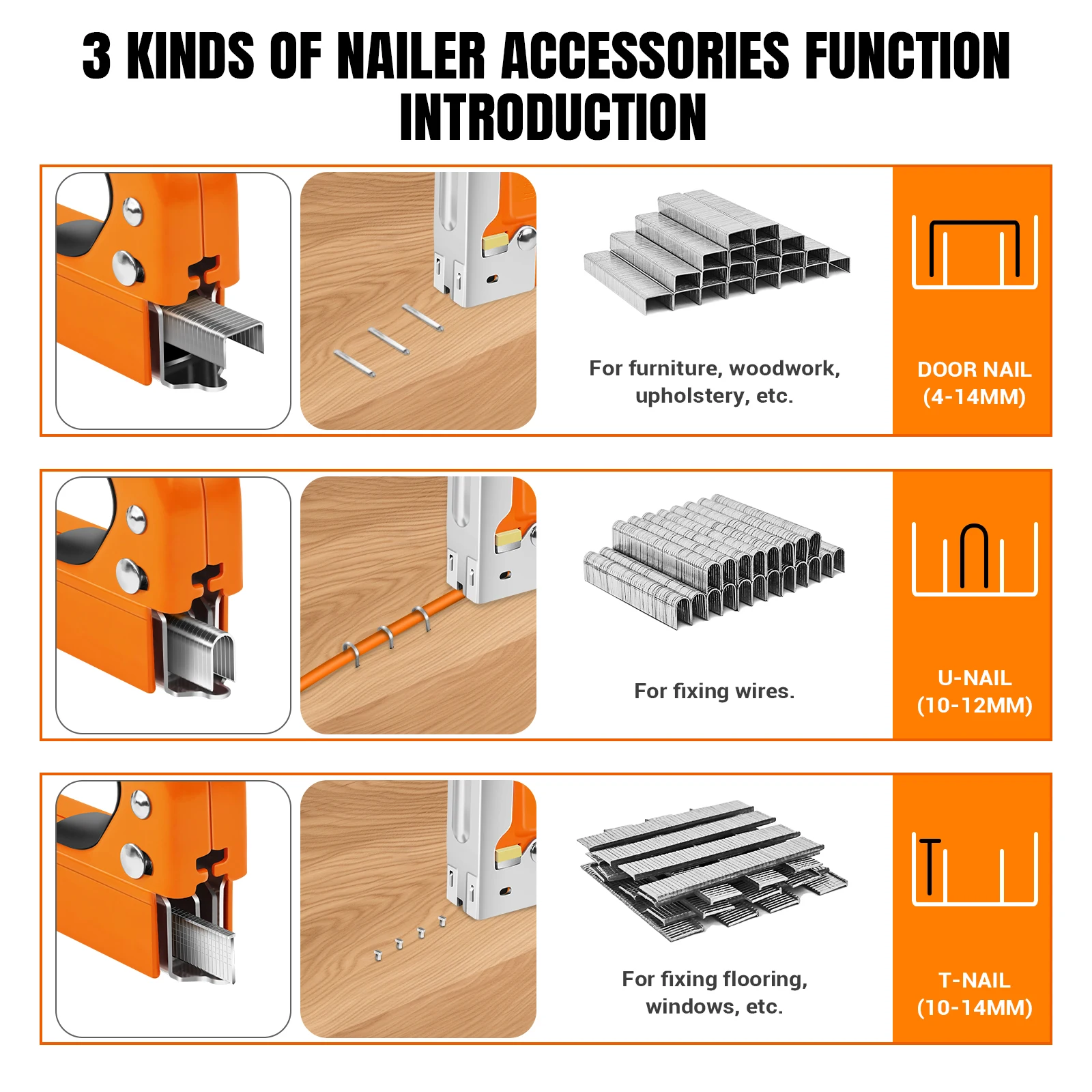 DayPlus Staple Gun, 3-in-1 Upholstery Manual Brad Nailer Kit with Stapler Remover for Woodworking Furniture DIY, 3000 Staples