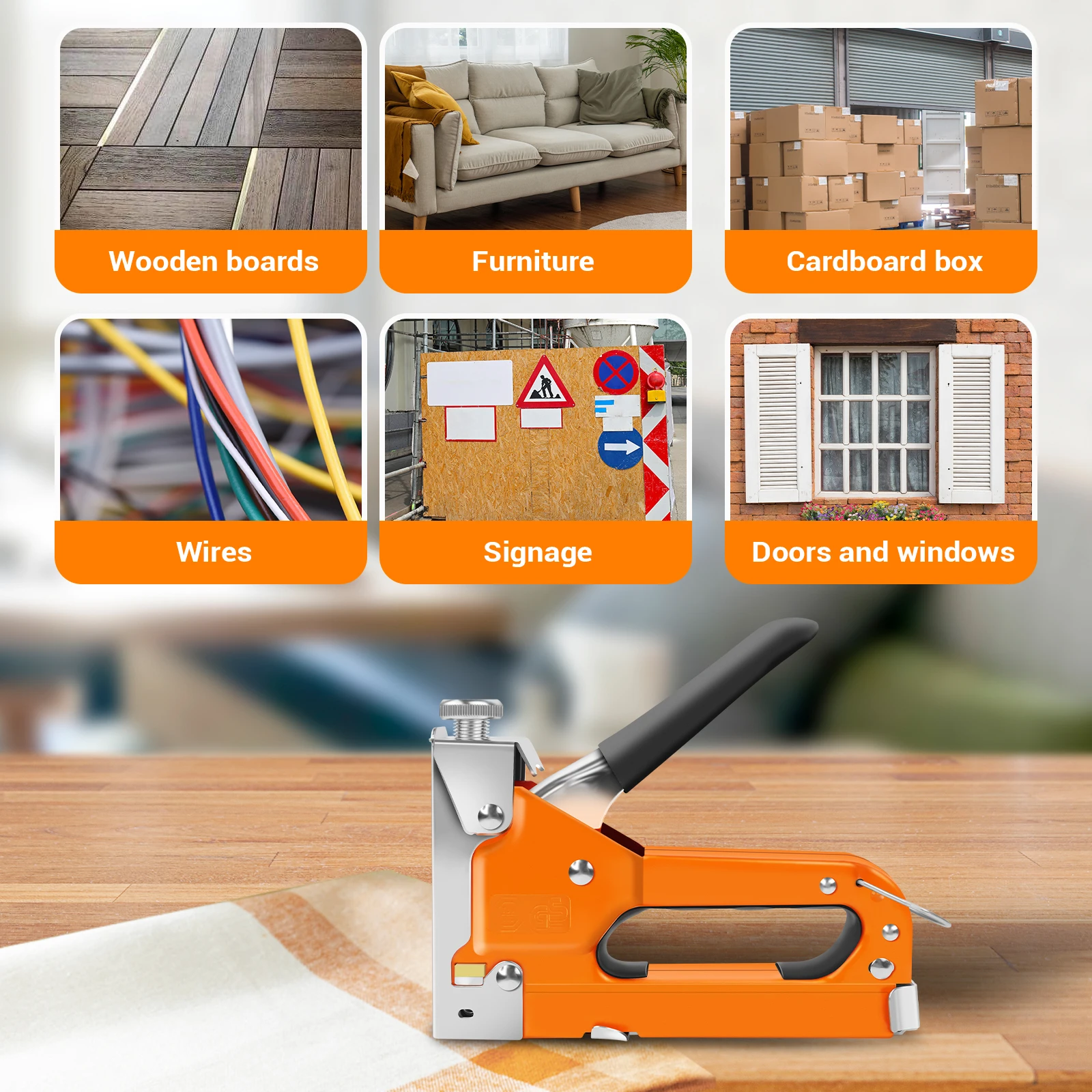 DayPlus Staple Gun, 3-in-1 Upholstery Manual Brad Nailer Kit with Stapler Remover for Woodworking Furniture DIY, 3000 Staples