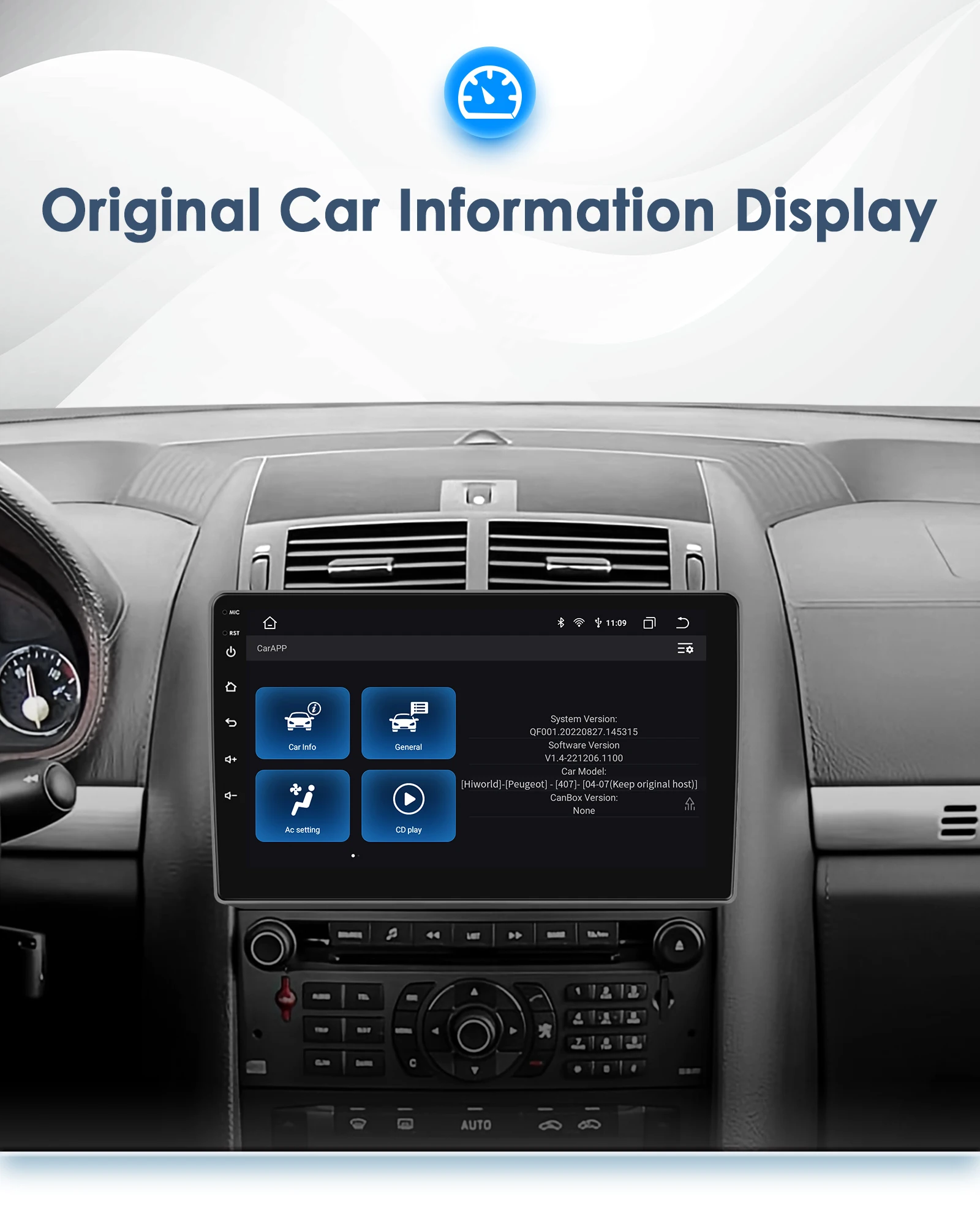 Hizpo 2Din Android13 Car Radio for Peugeot 407 CC SW 2004 - 2011 Wireless Android Auto CarPlay GPS RDS DSP 4G BT SWC UI8581