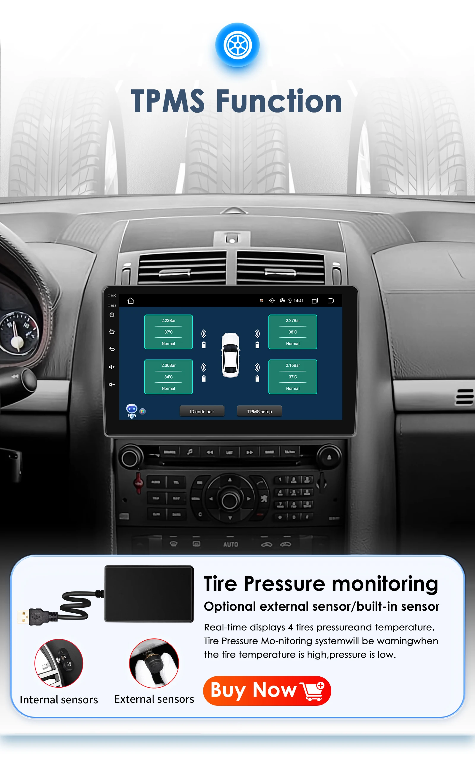 Hizpo 2Din Android13 Car Radio for Peugeot 407 CC SW 2004 - 2011 Wireless Android Auto CarPlay GPS RDS DSP 4G BT SWC UI8581