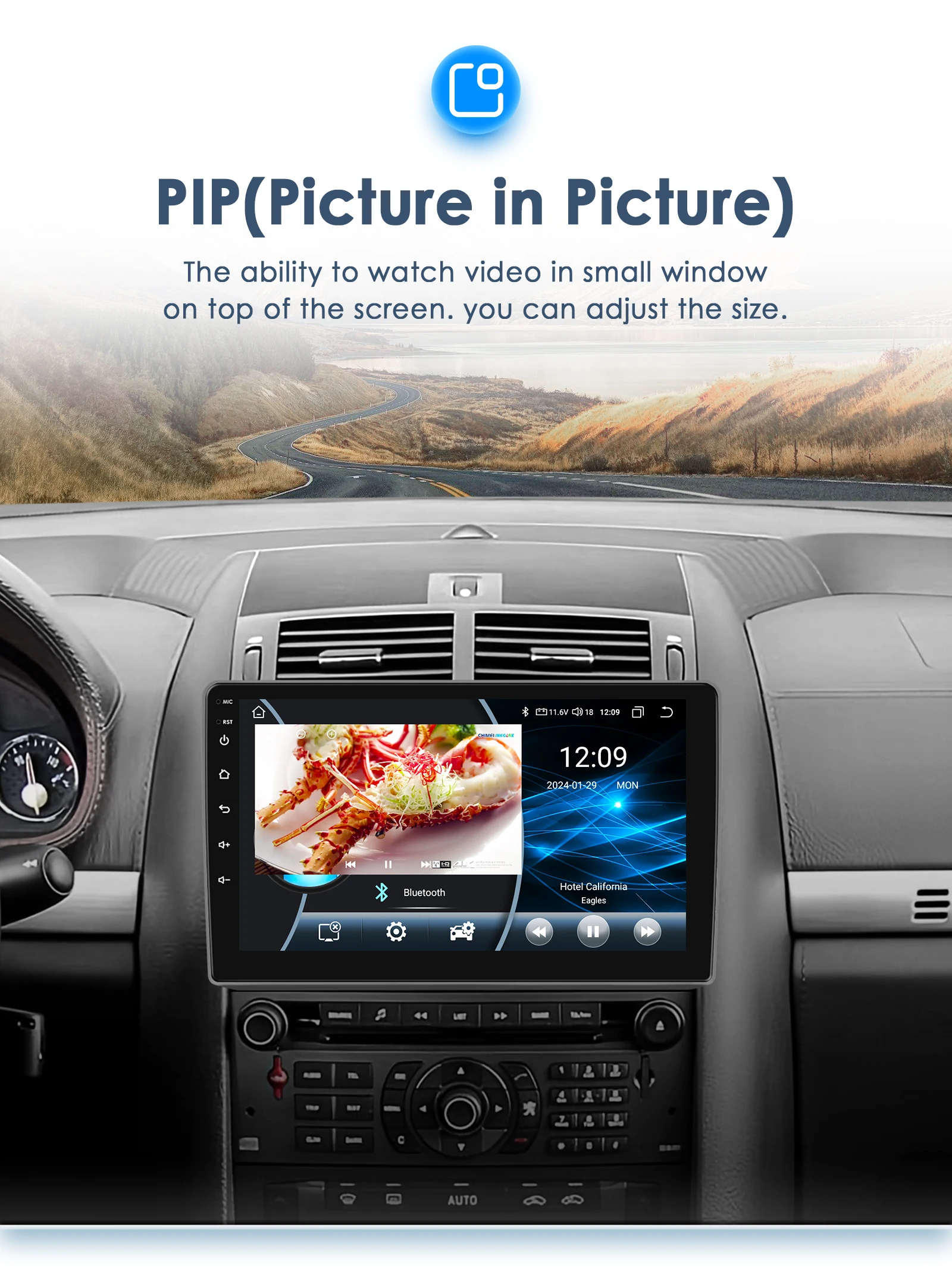 Hizpo 2Din Android13 Car Radio for Peugeot 407 CC SW 2004 - 2011 Wireless Android Auto CarPlay GPS RDS DSP 4G BT SWC UI8581