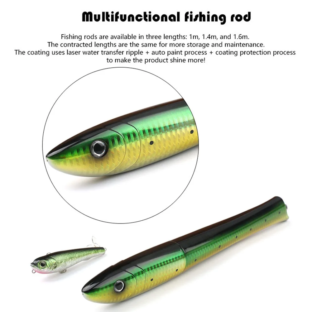 Pen Fishing Pole 55.1 Inch Mini Pocket Fishing Rod Travel Fishing Rod Set Telescopic Fishing Rod Spinning Reel Combo Kit